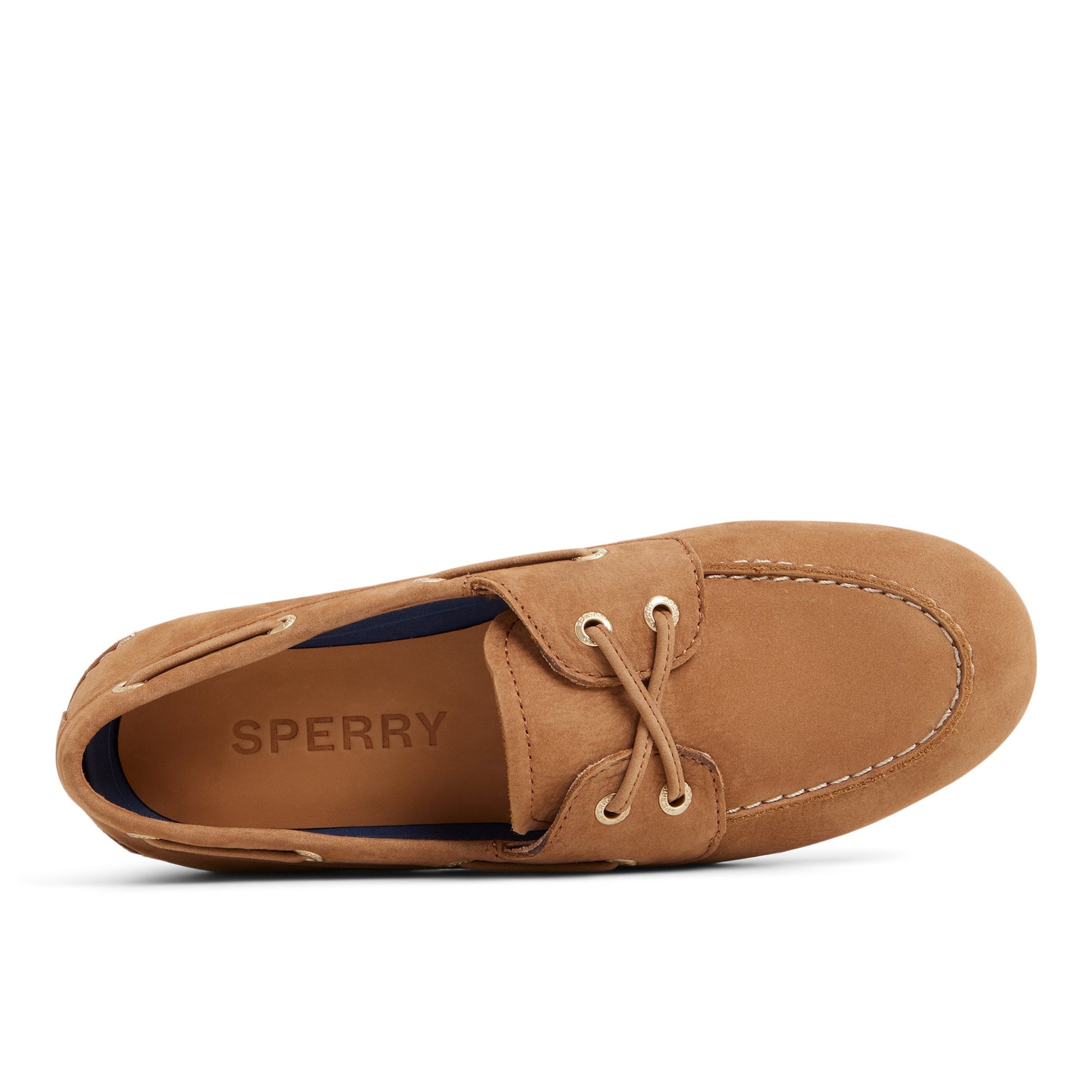 Top-down view of the Tan Slim Boat Shoe Boat Shoe