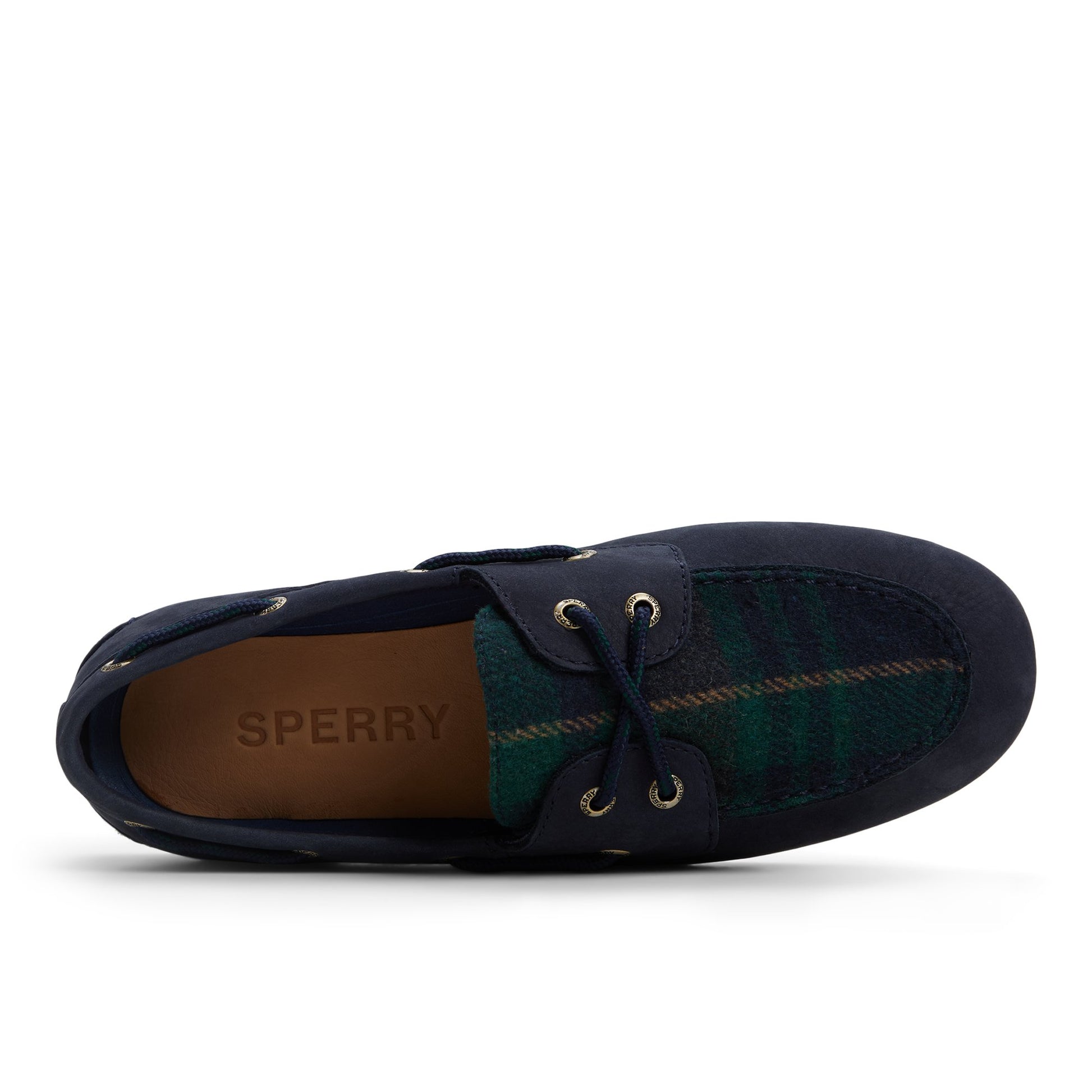 Top-down view of the Navy Multi Slim Boat Shoe Boat Shoe