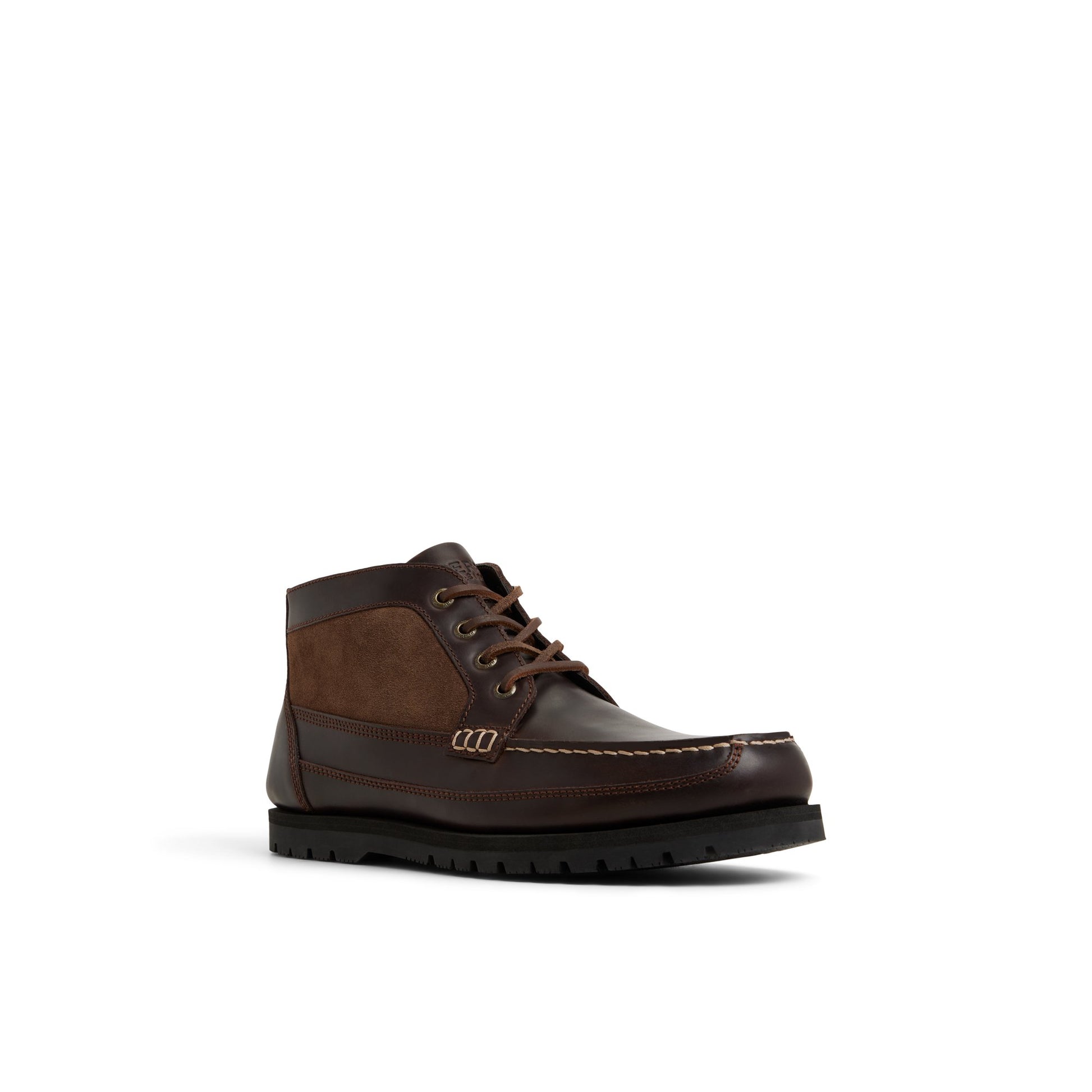 Side view of Dark Brown Stringer Boot Chukka Boots