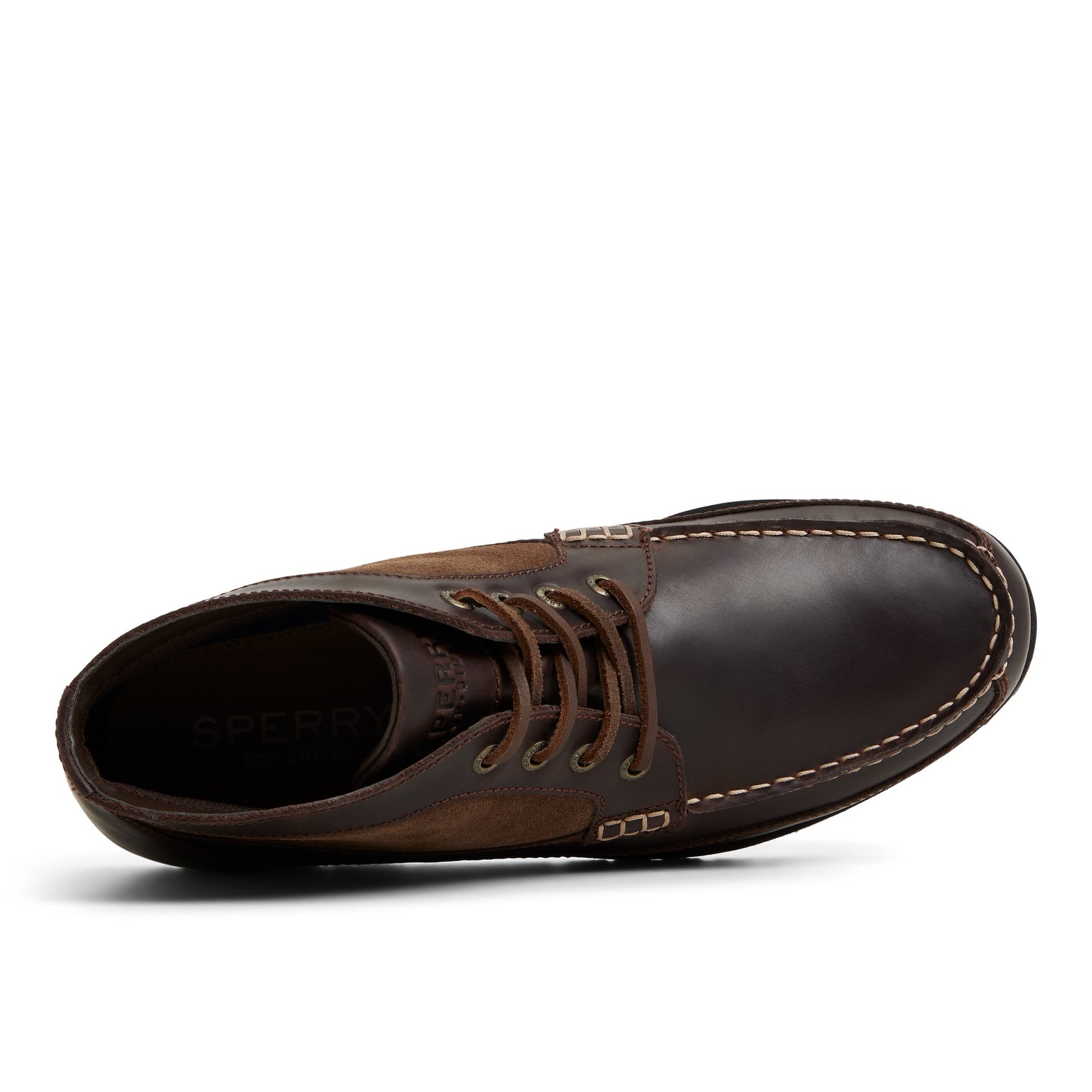 Top-down view of the Dark Brown Stringer Boot Chukka Boots