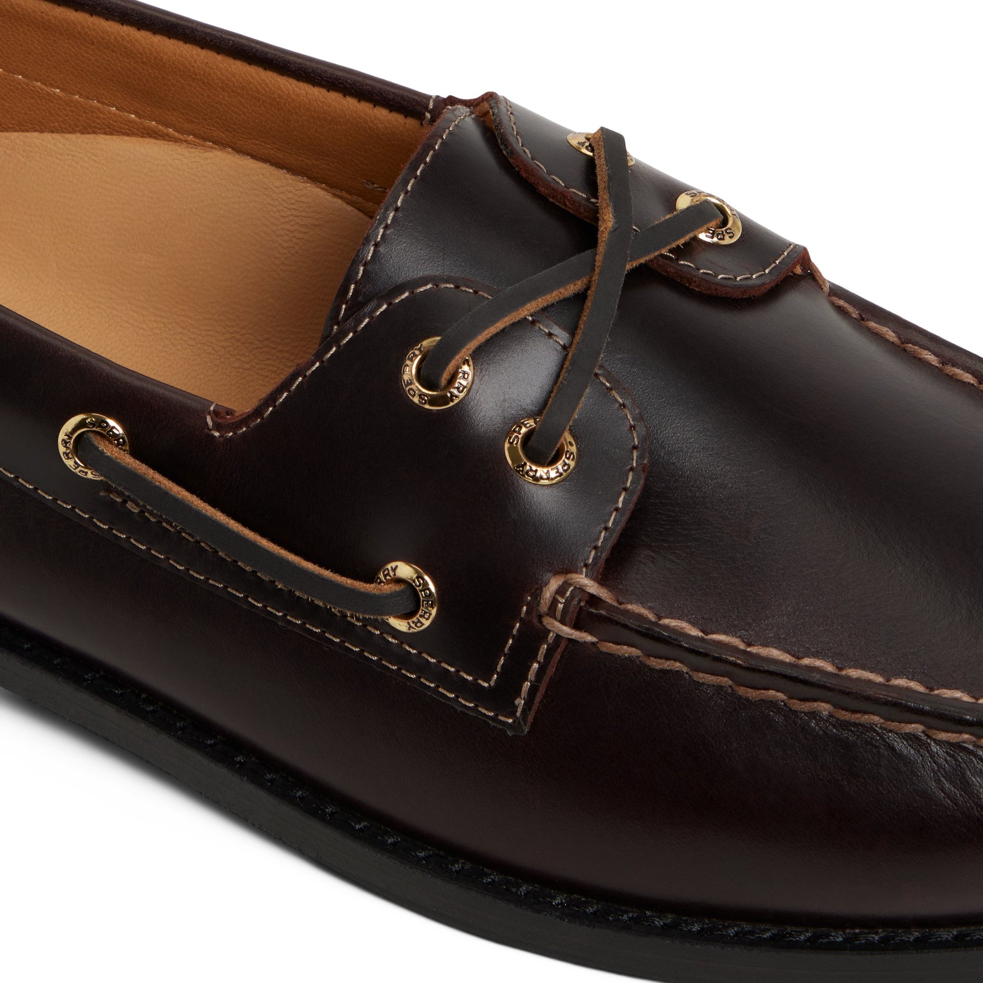 View of Amaretto Prescott Boat Shoe Boat Shoe's sole