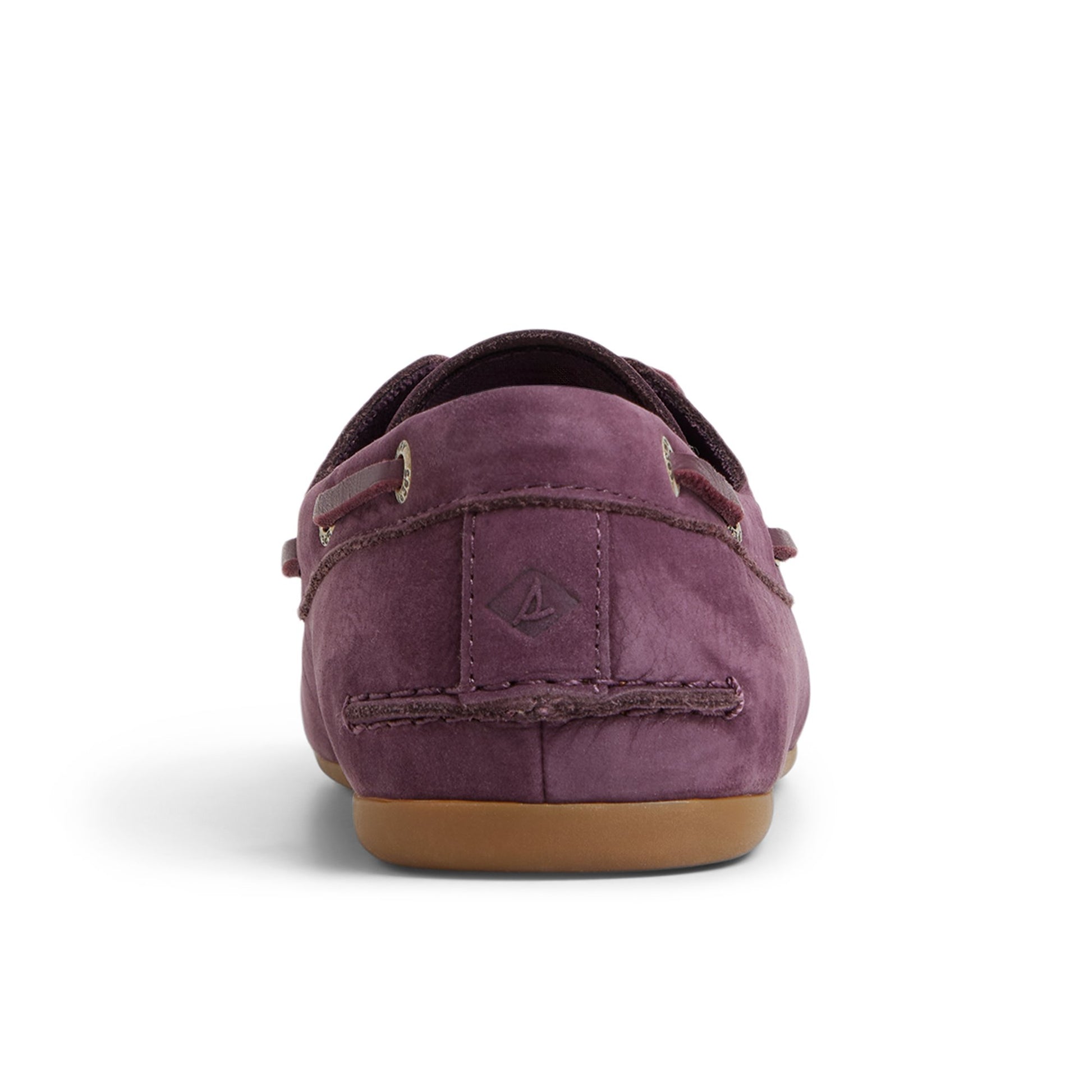 Three-quarter angle of Prune Slim Boat Shoe Boat Shoe's front side