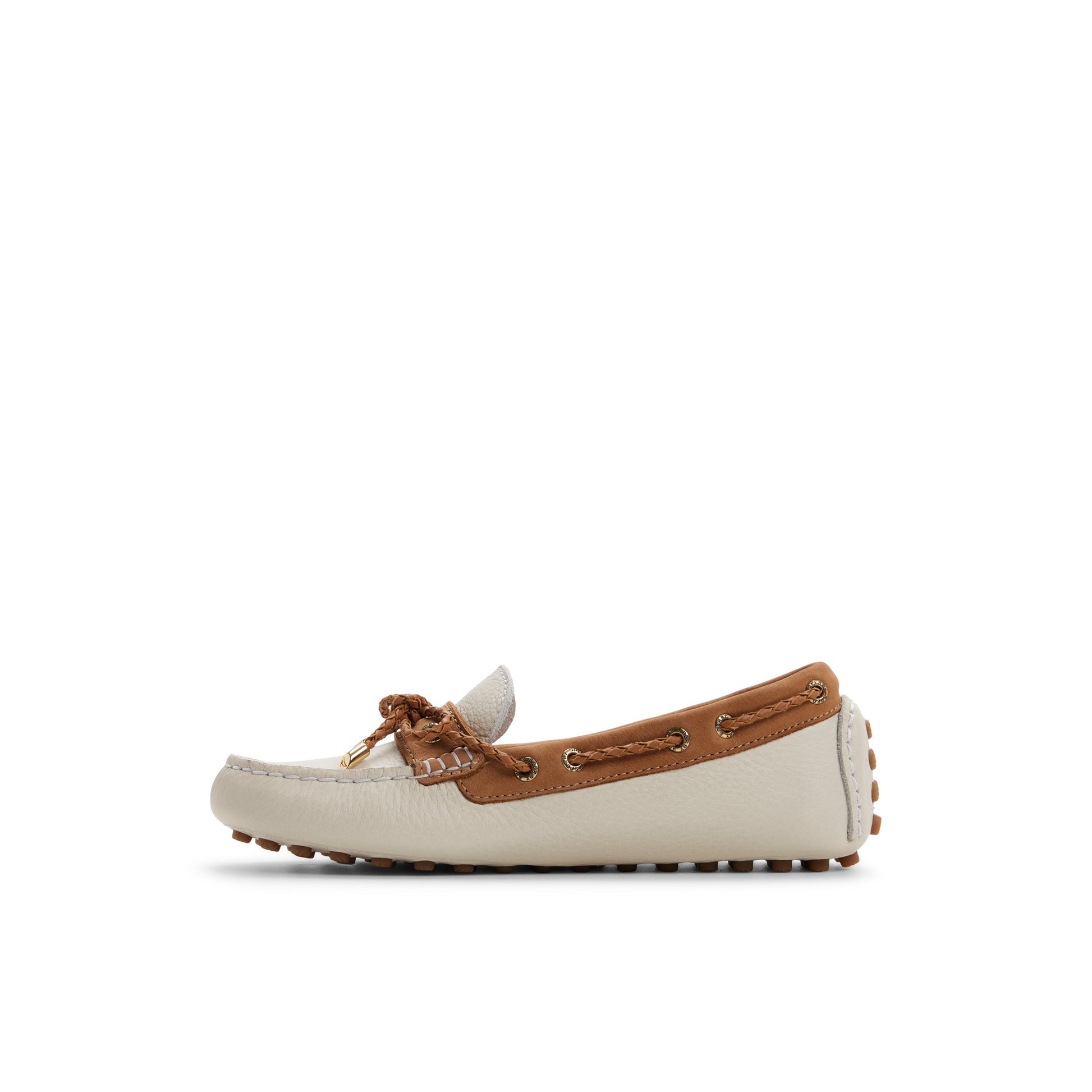 Three-quarter angle of White combo Gold Cup™ Driver Loafer Loafers's back side