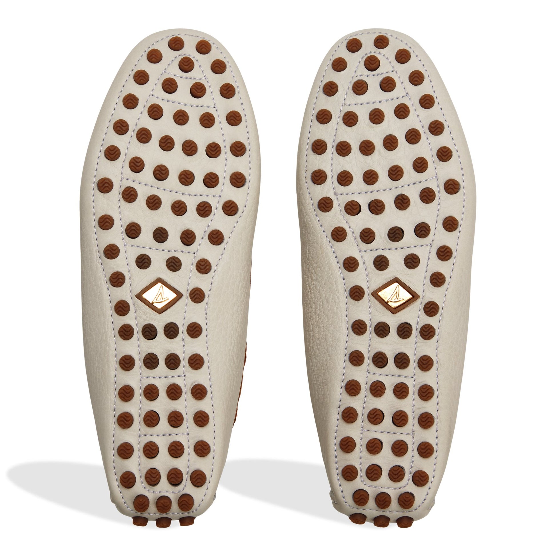 Close-up of the White combo Gold Cup™ Driver Loafer Loafers