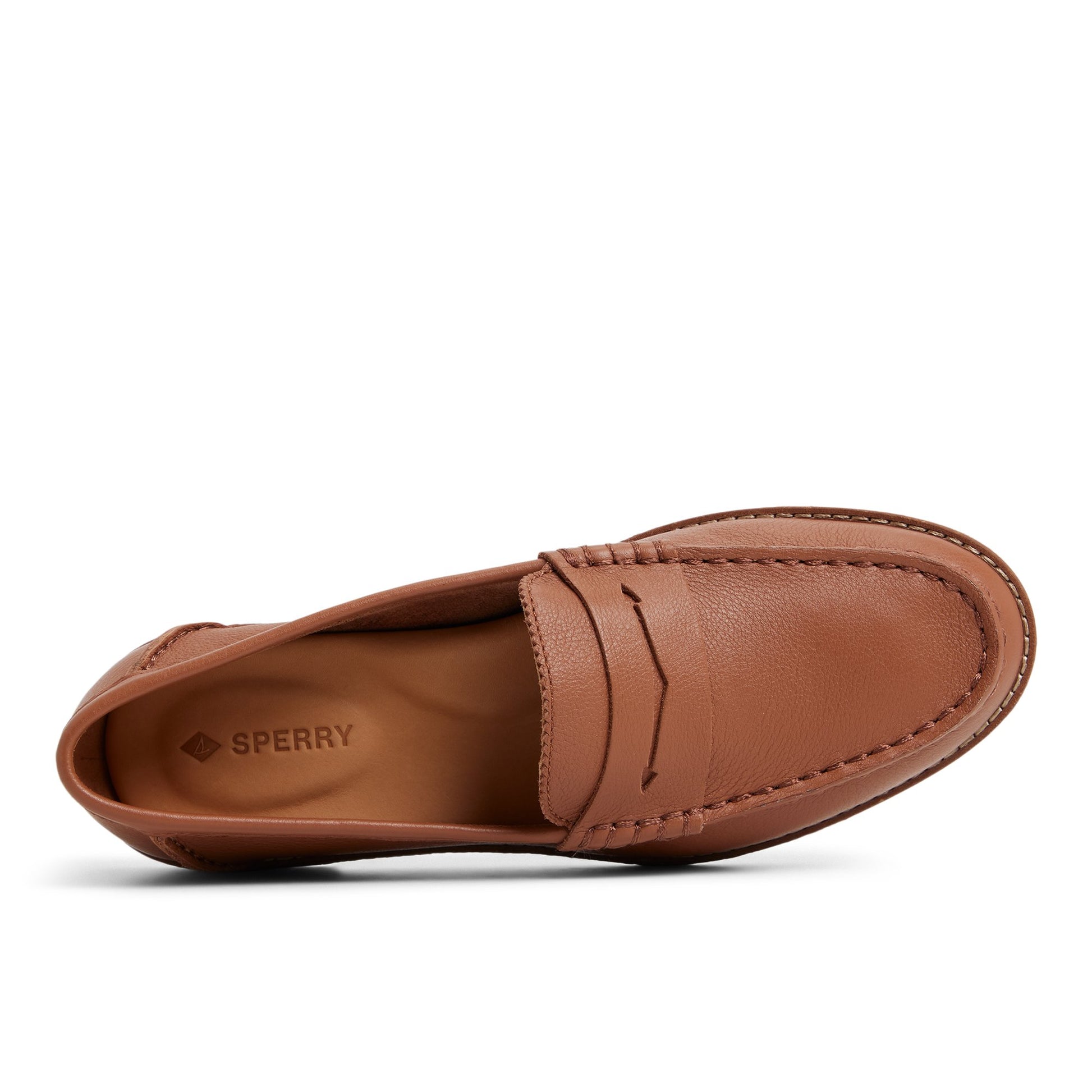 Top-down view of the Light Brown Seaport Penny Loafer Penny Loafer