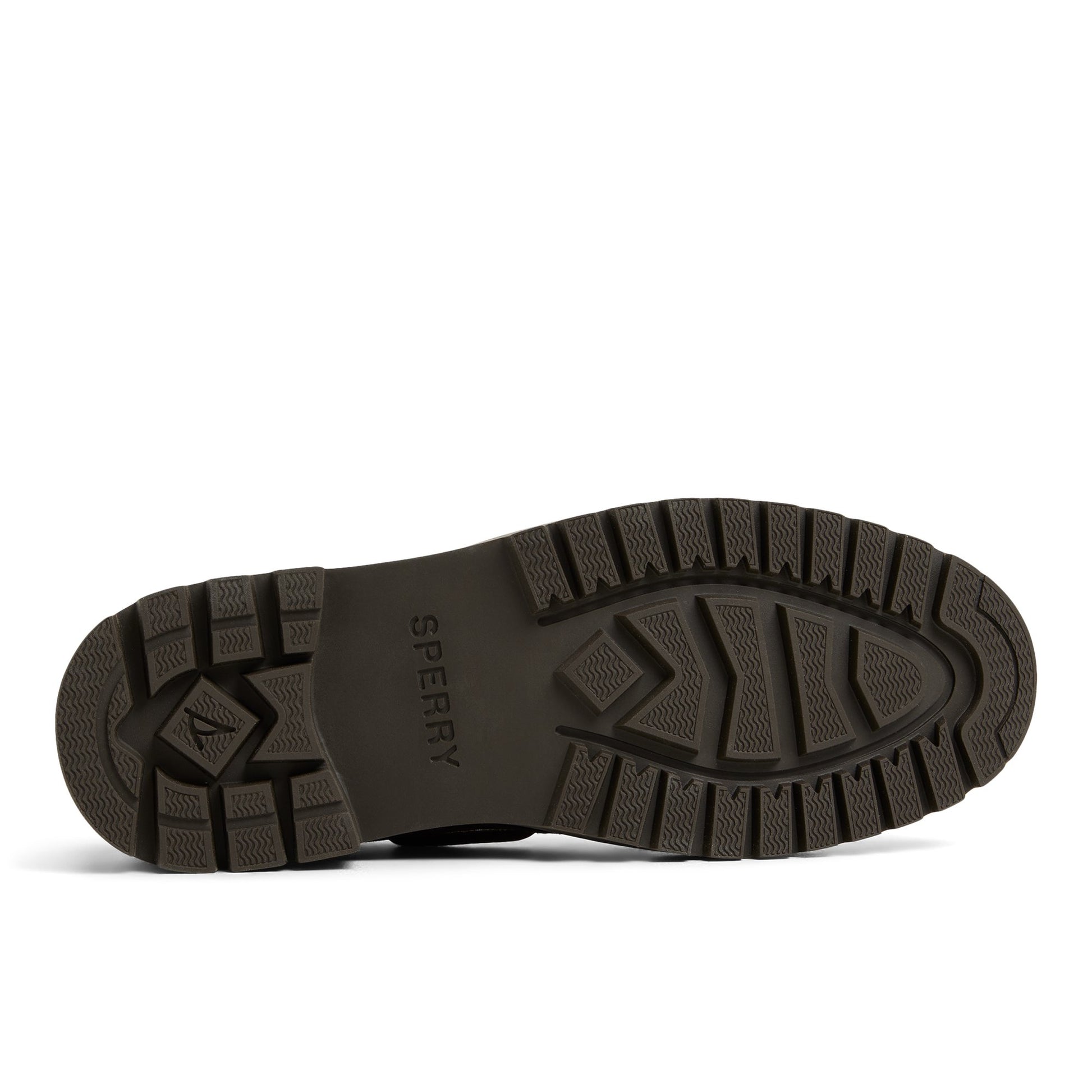 Close-up of the Dark Choco Authentic Original™ Lug 2-Eye Boat Shoe Boat Shoe