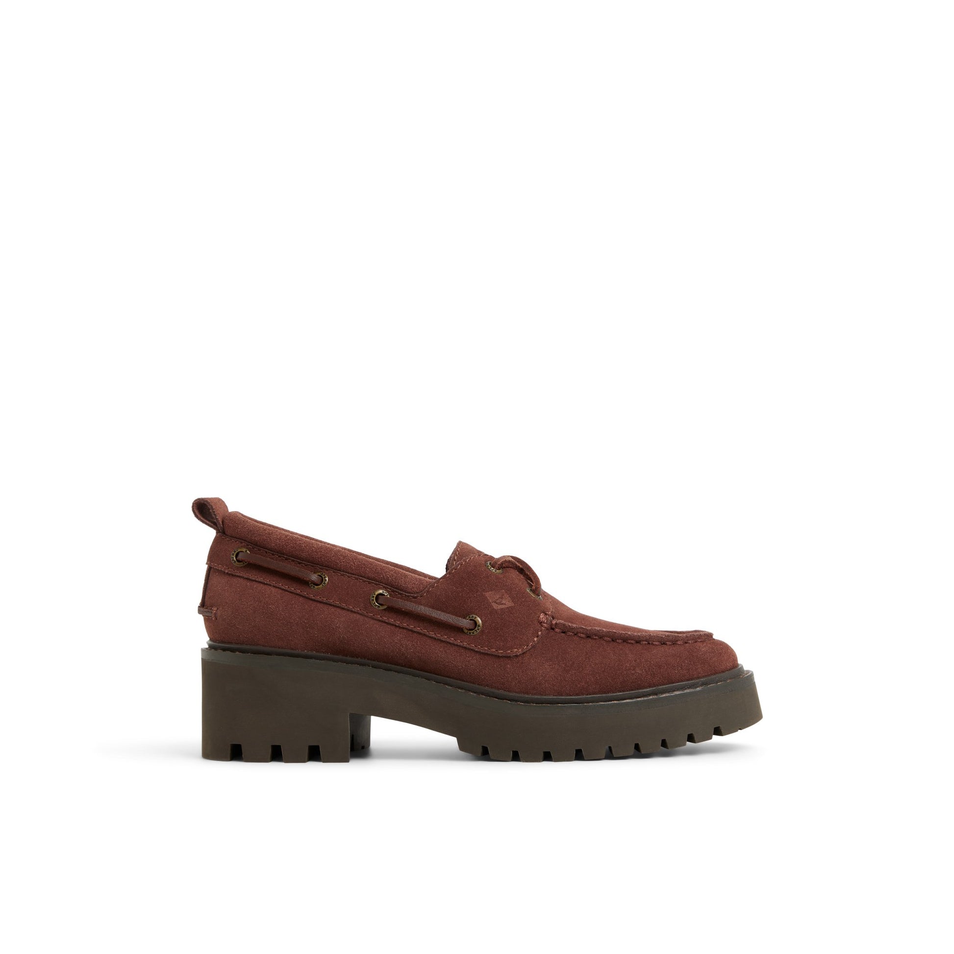 Main View of Dark Choco Authentic Original™ Lug 2-Eye Boat Shoe Boat Shoe for Womens