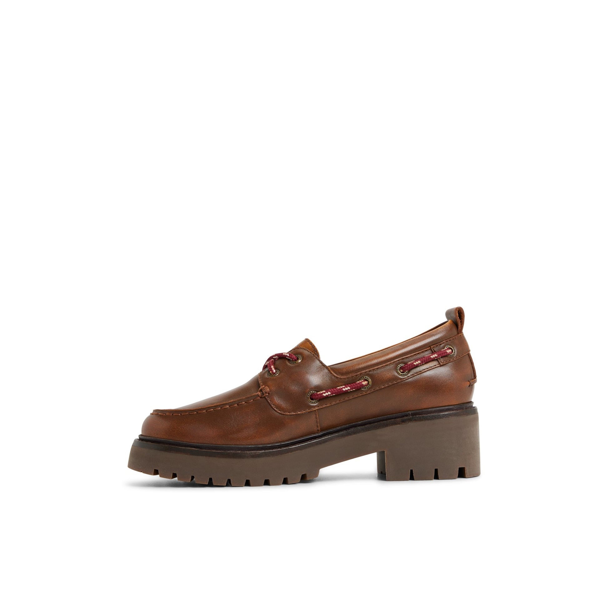 Three-quarter angle of Brown Authentic Original™ Lug 2-Eye Boat Shoe Boat Shoe's back side