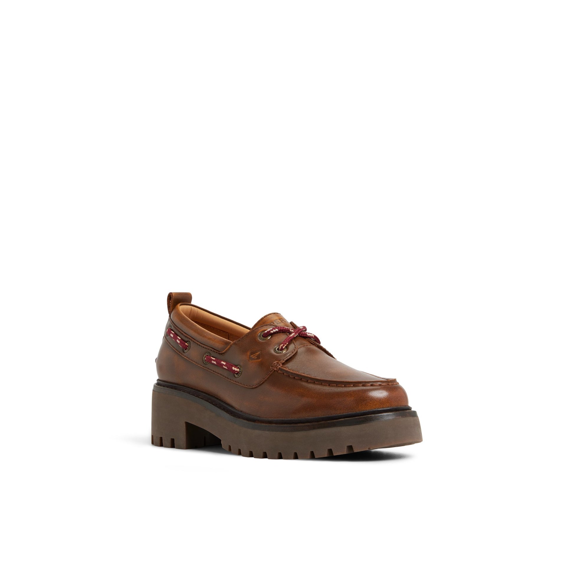 Side view of Brown Authentic Original™ Lug 2-Eye Boat Shoe Boat Shoe
