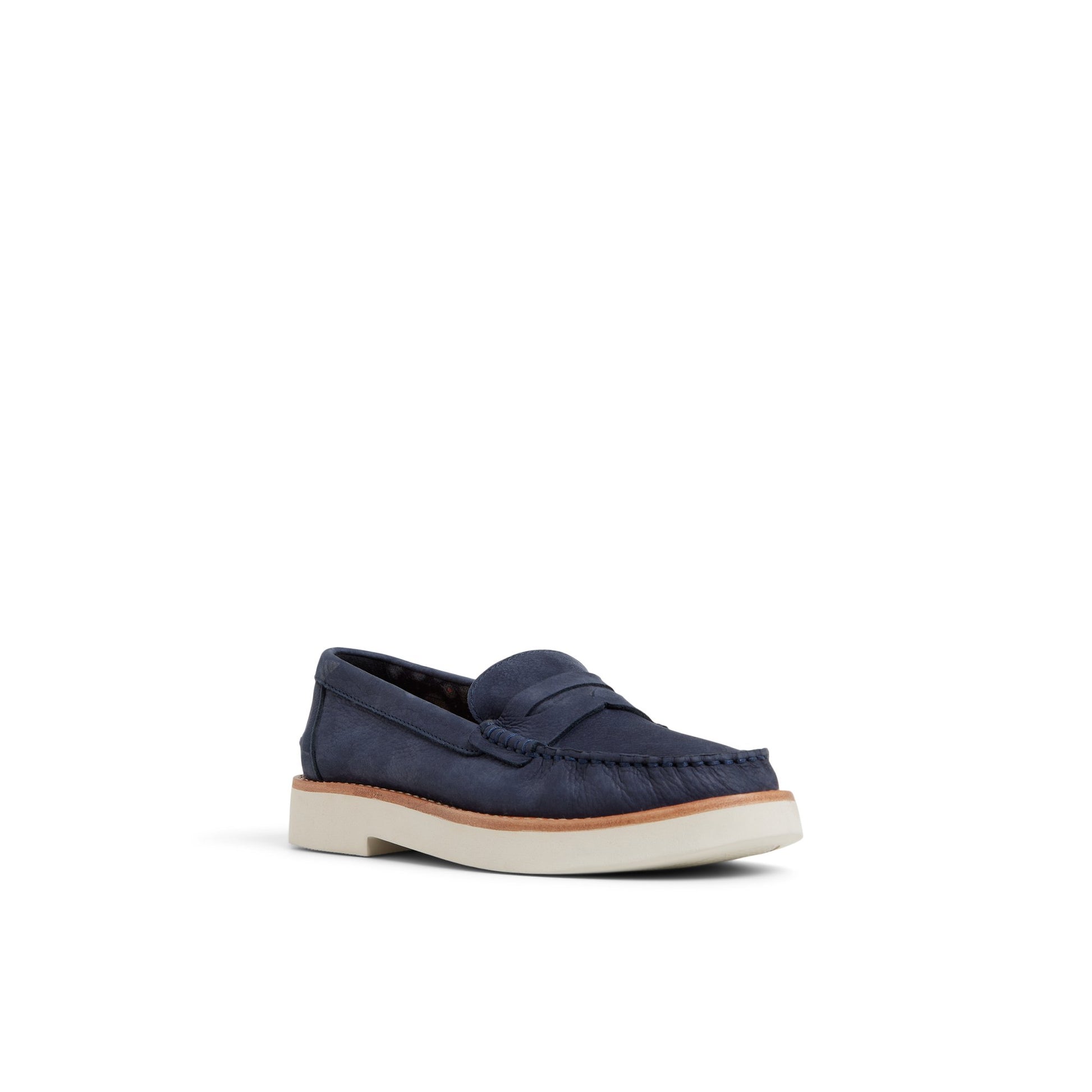Side view of Navy Tallulah Loafer Loafers