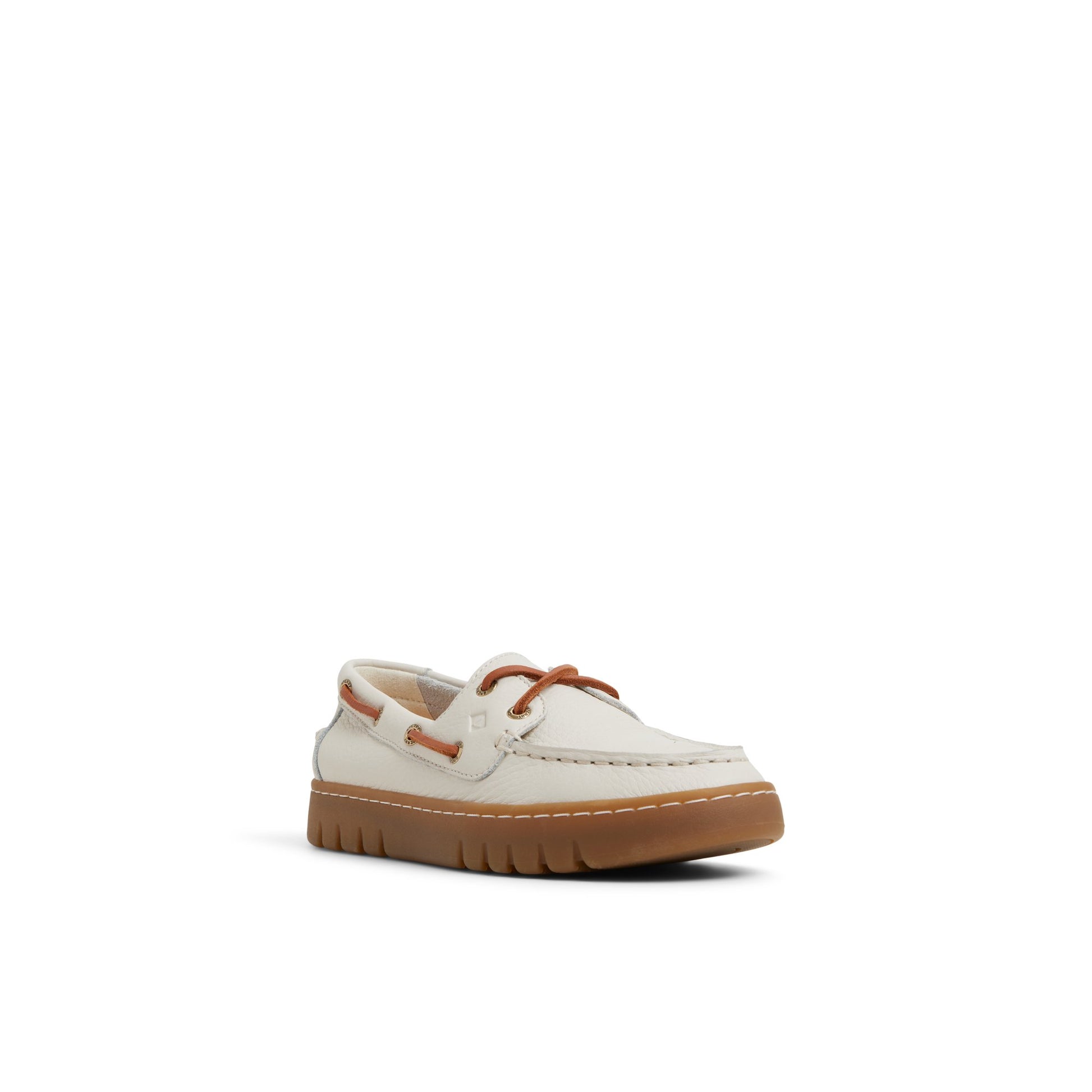 Side view of Cream Multi Keely Boat Shoe Boat Shoe