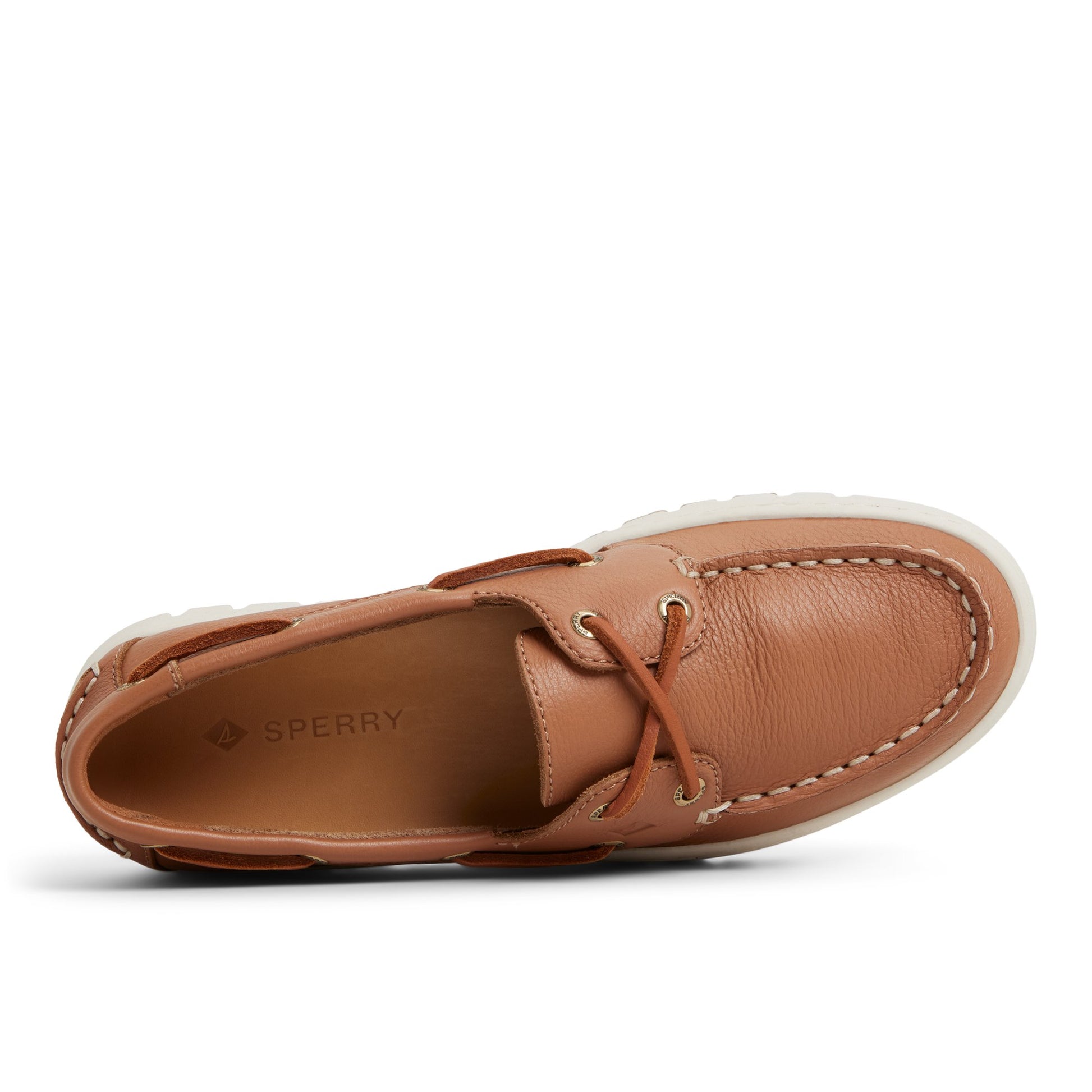 Top-down view of the Tan Keely Boat Shoe Boat Shoe