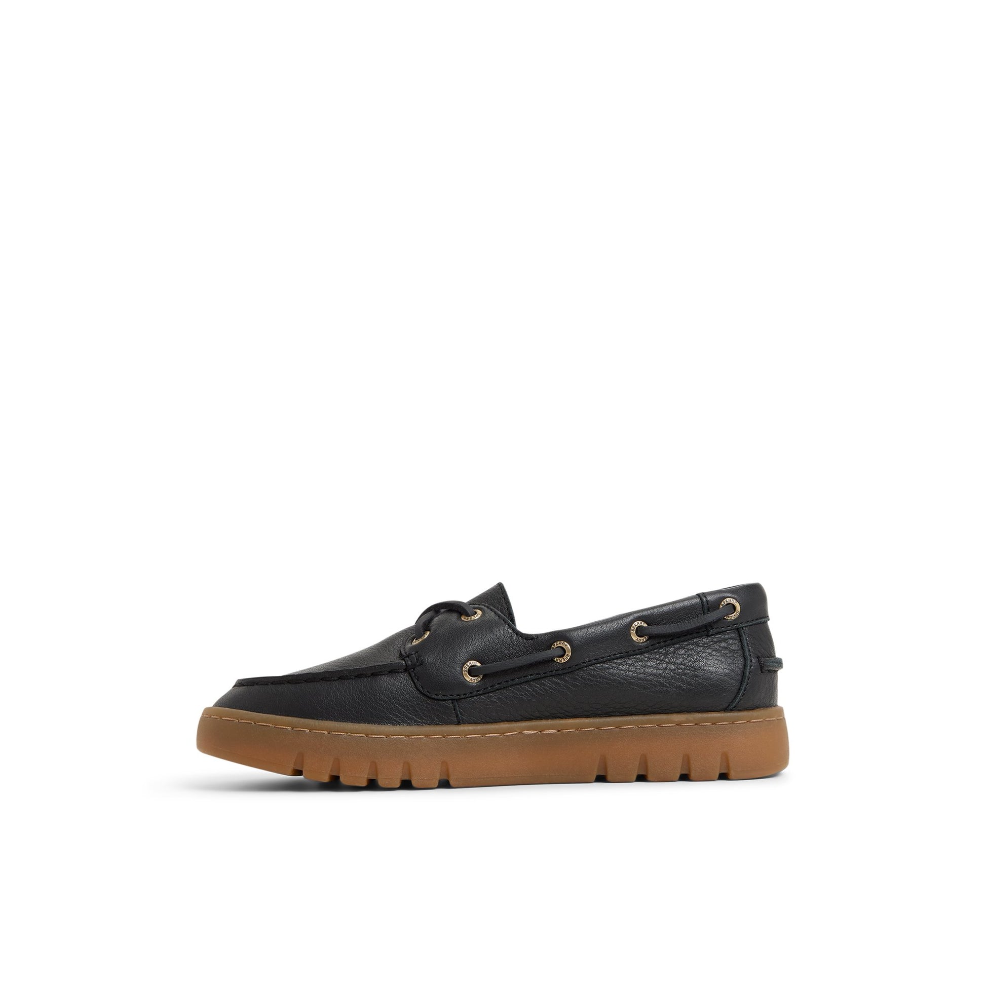 Three-quarter angle of Black Keely Boat Shoe Boat Shoe's back side