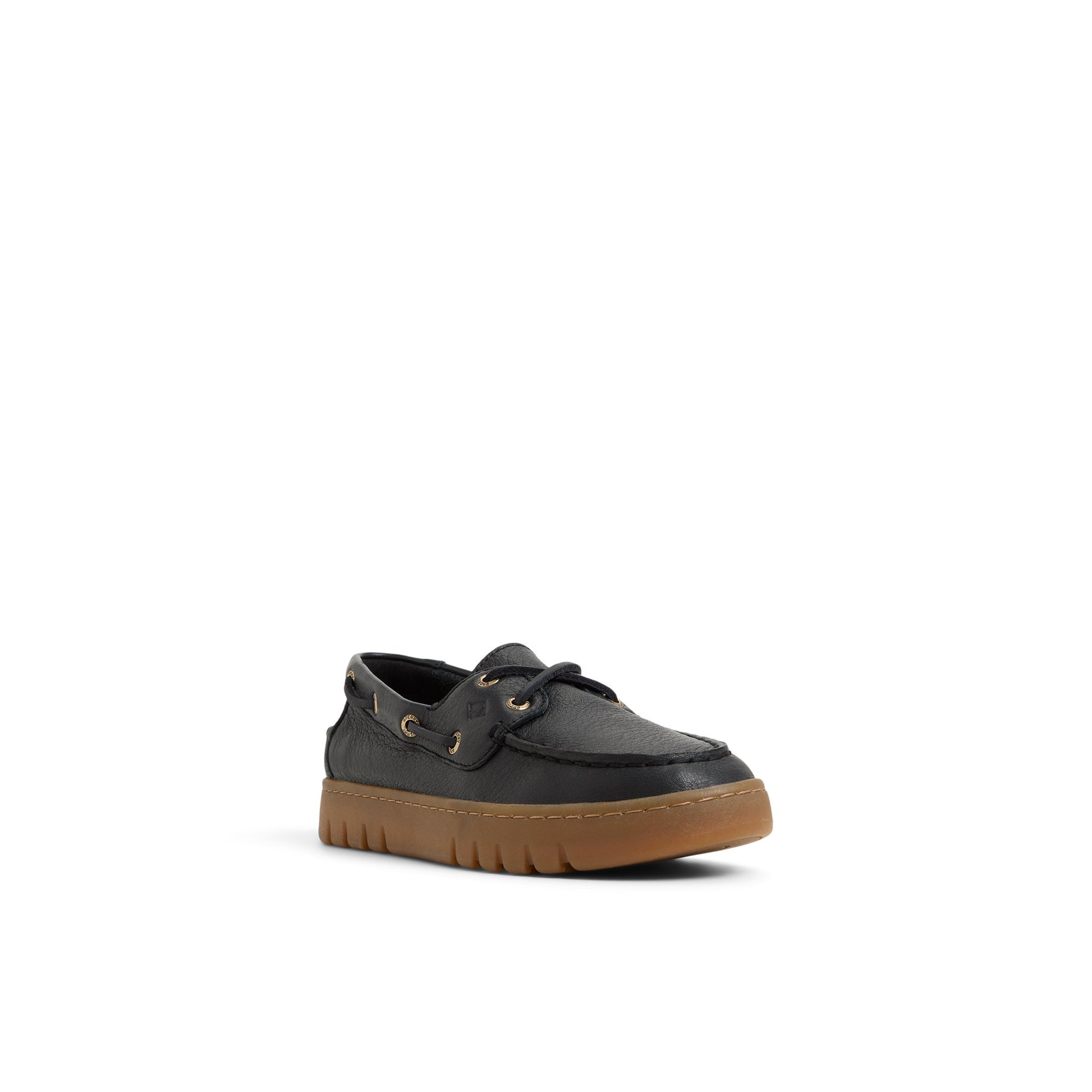 Side view of Black Keely Boat Shoe Boat Shoe
