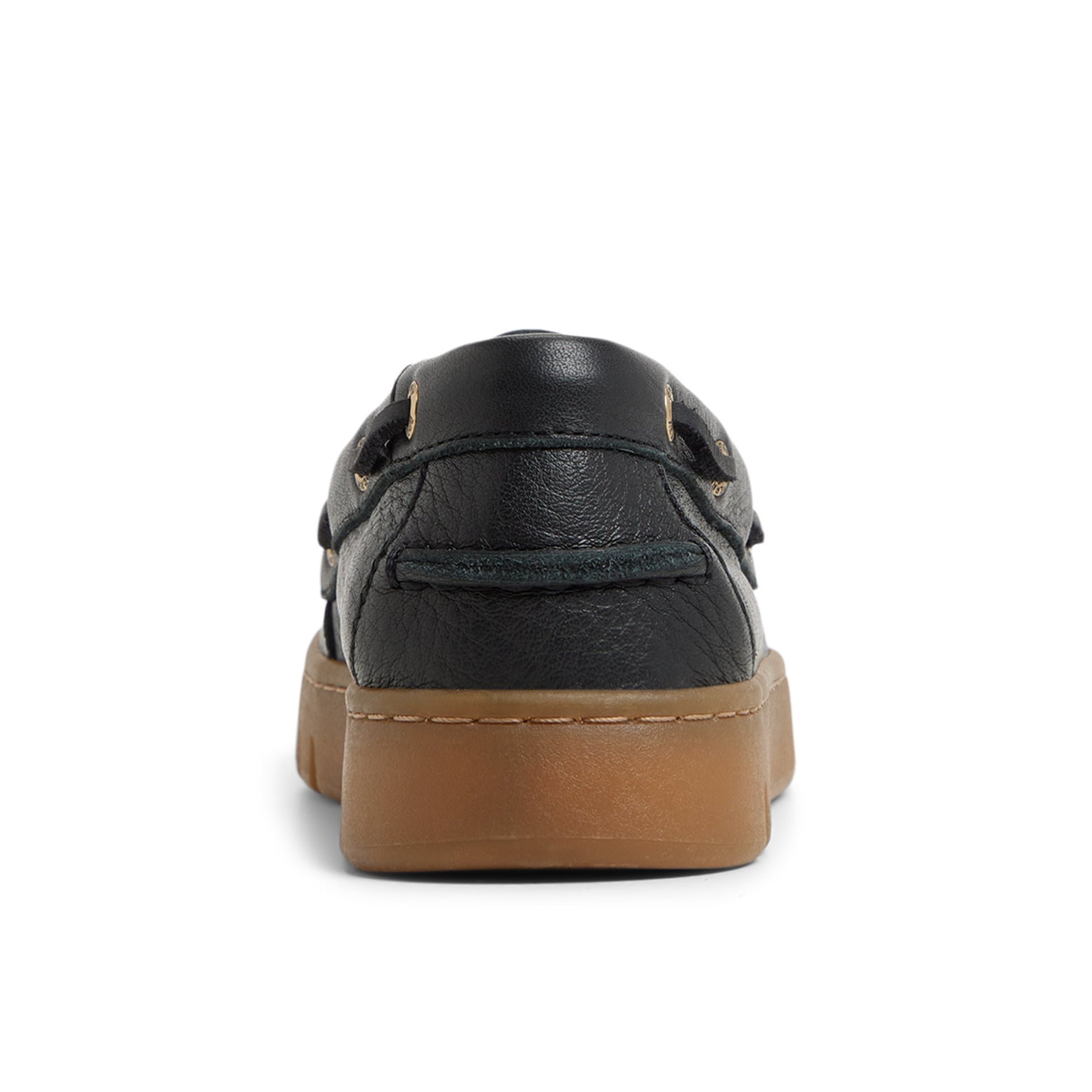 Three-quarter angle of Black Keely Boat Shoe Boat Shoe's front side