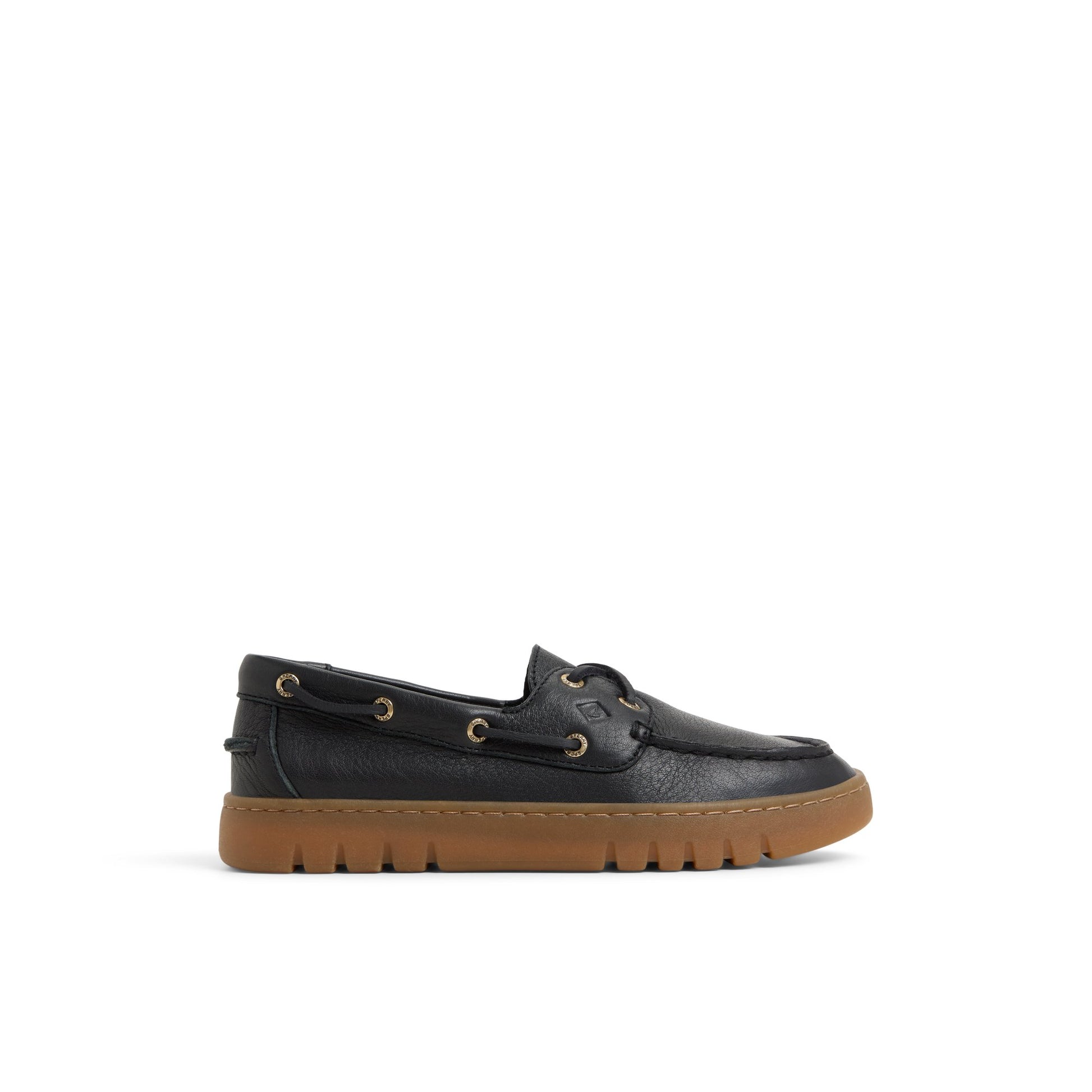Main View of Black Keely Boat Shoe Boat Shoe for Womens