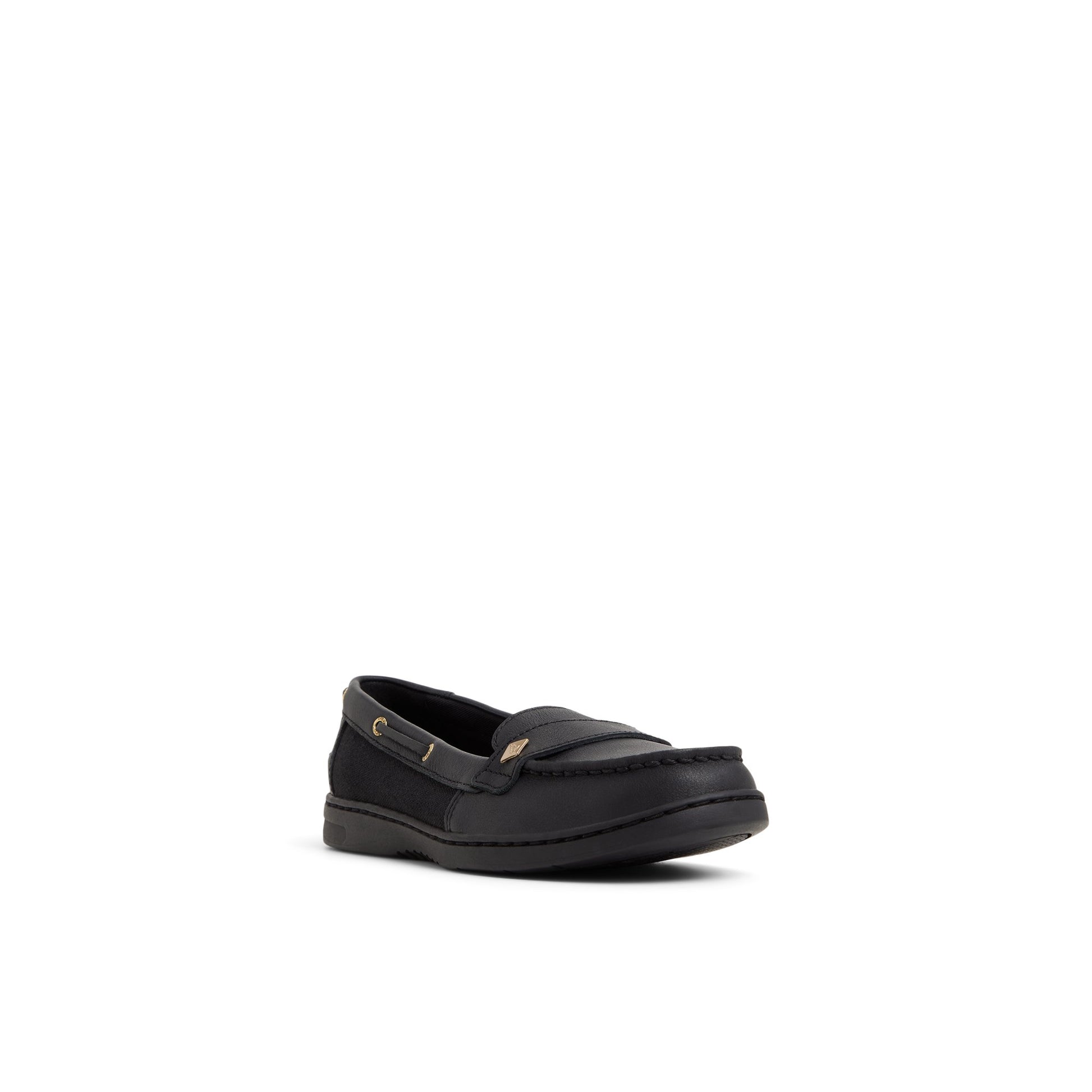 Side view of Black MinnowFish Loafer Boat Shoe Loafer