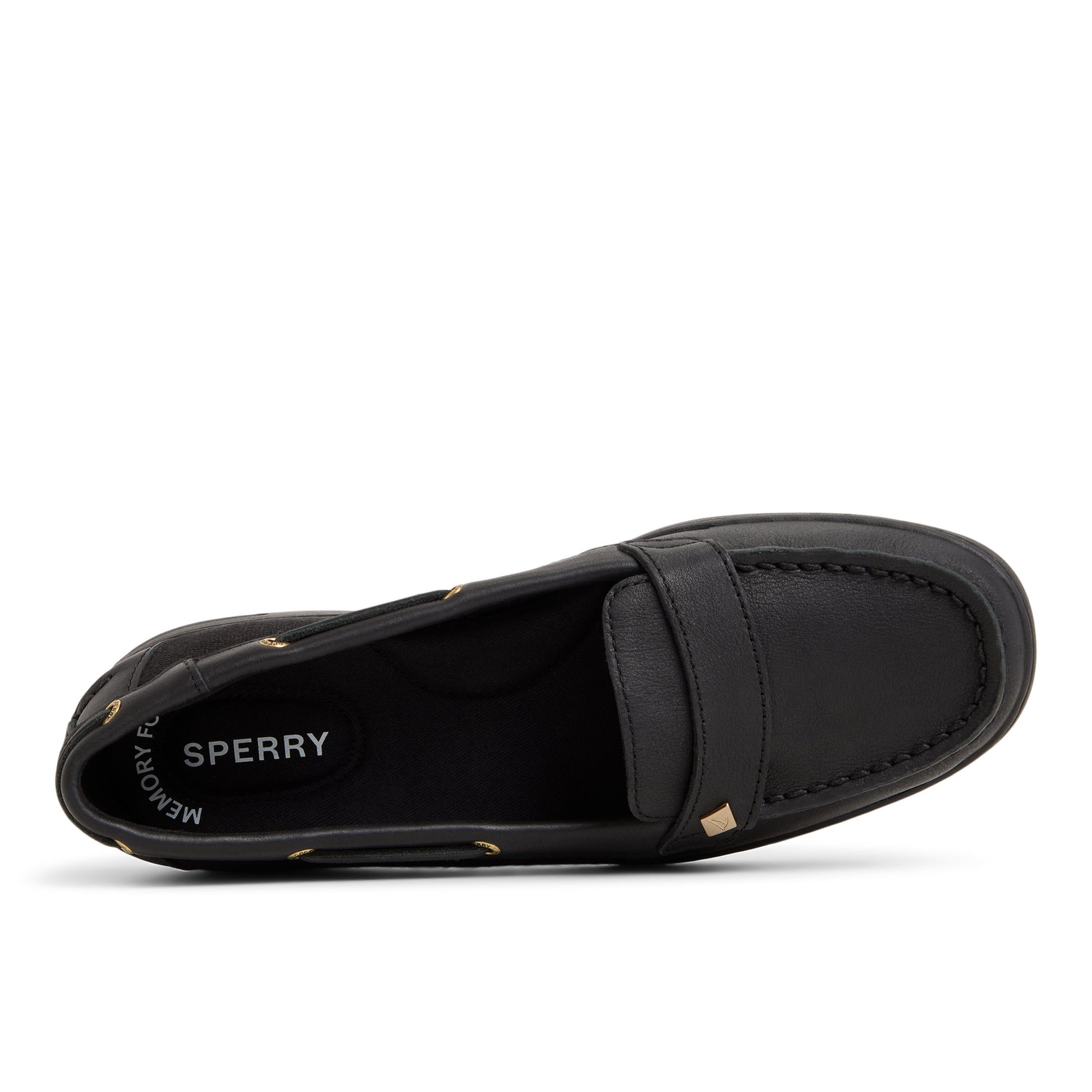 Top-down view of the Black MinnowFish Loafer Boat Shoe Loafer