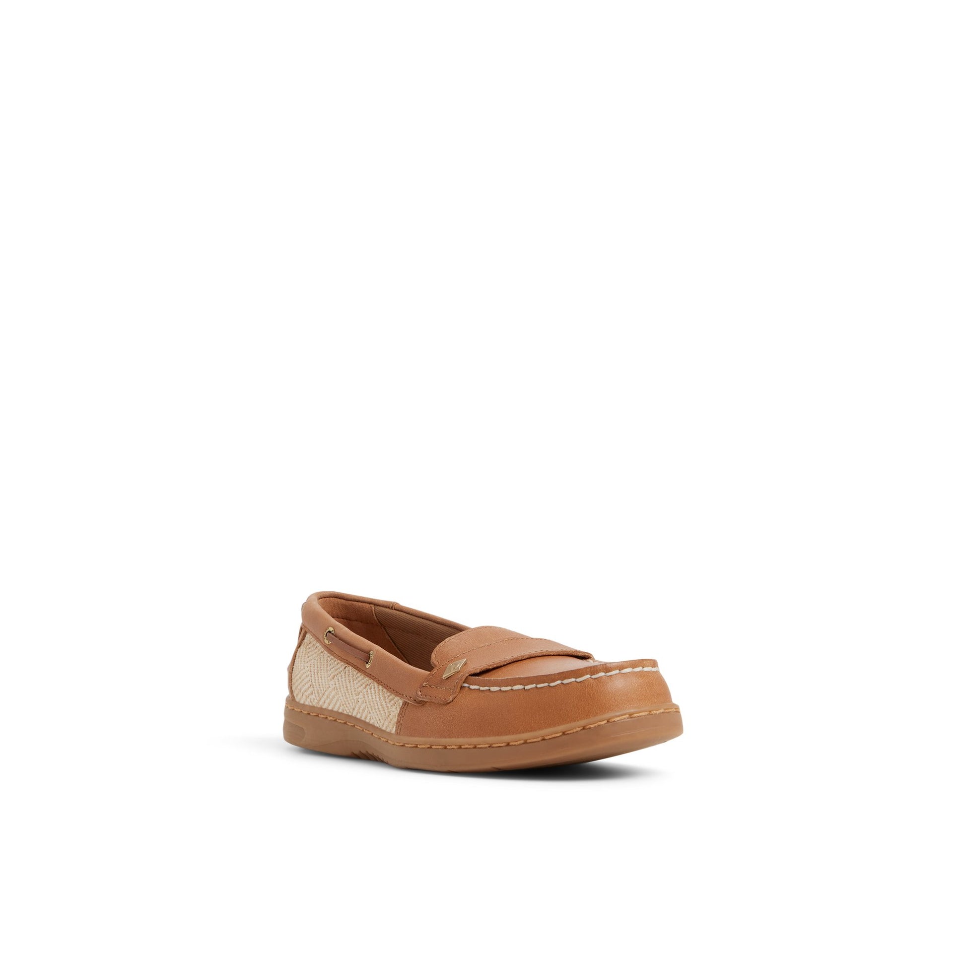 Side view of Tan MinnowFish Loafer Boat Shoe Loafer