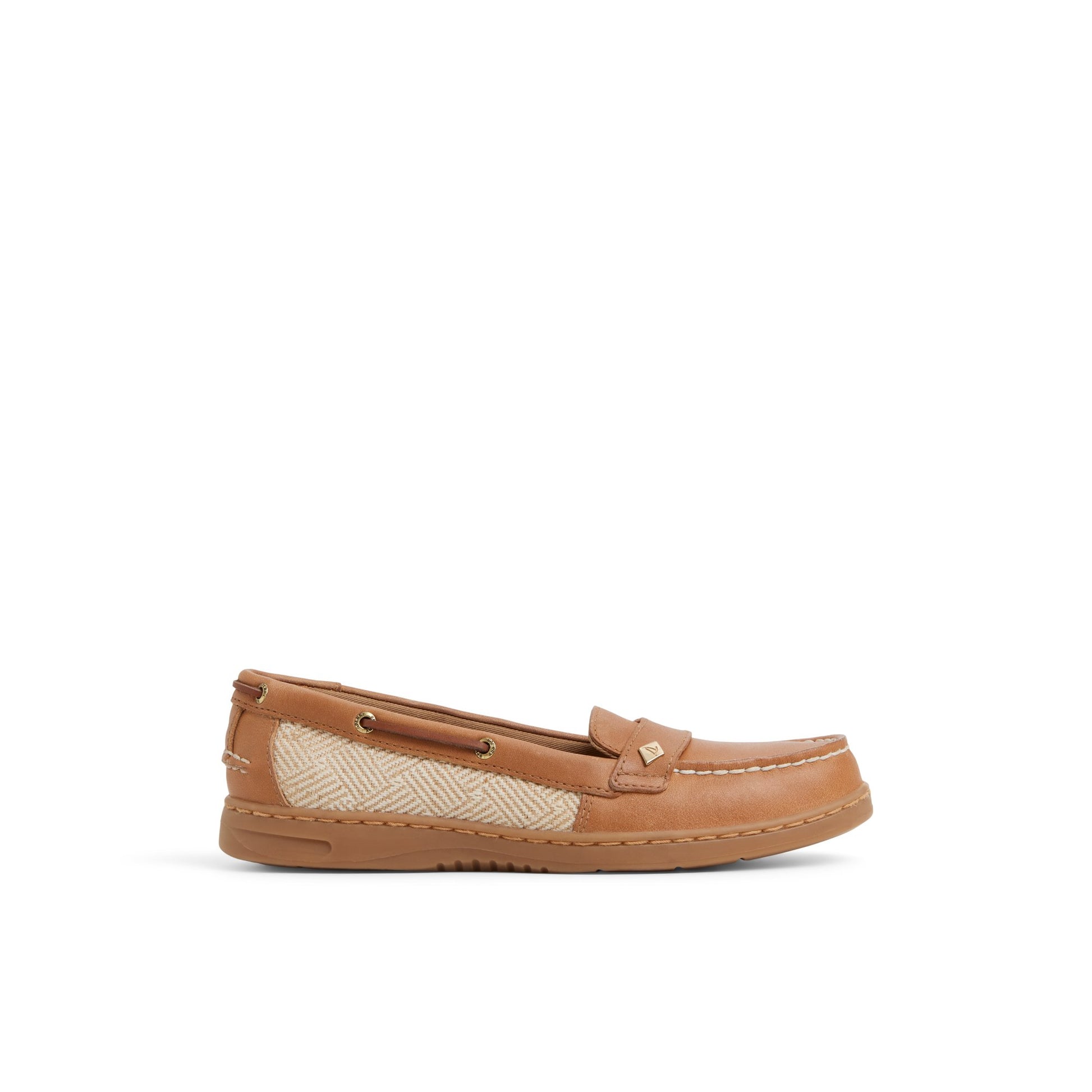 Main View of Tan MinnowFish Loafer Boat Shoe Loafer for Womens