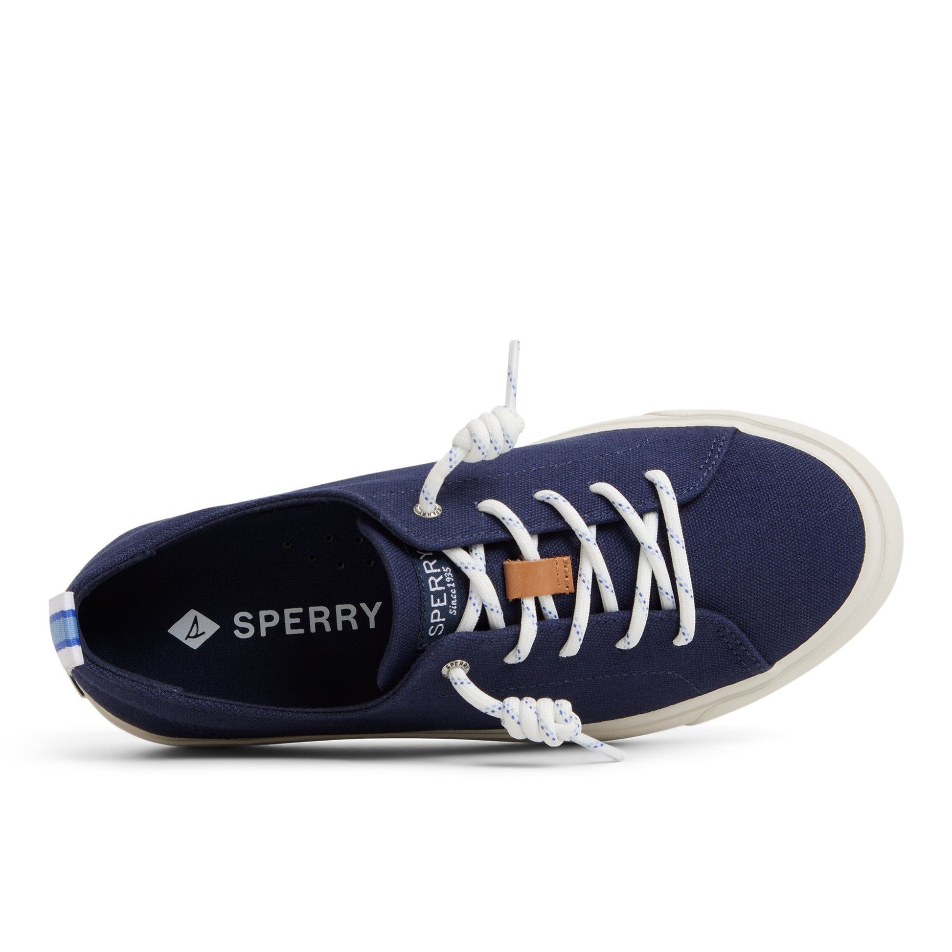 Top-down view of the Navy Cove Lace to Toe Sneaker Low Top Sneakers
