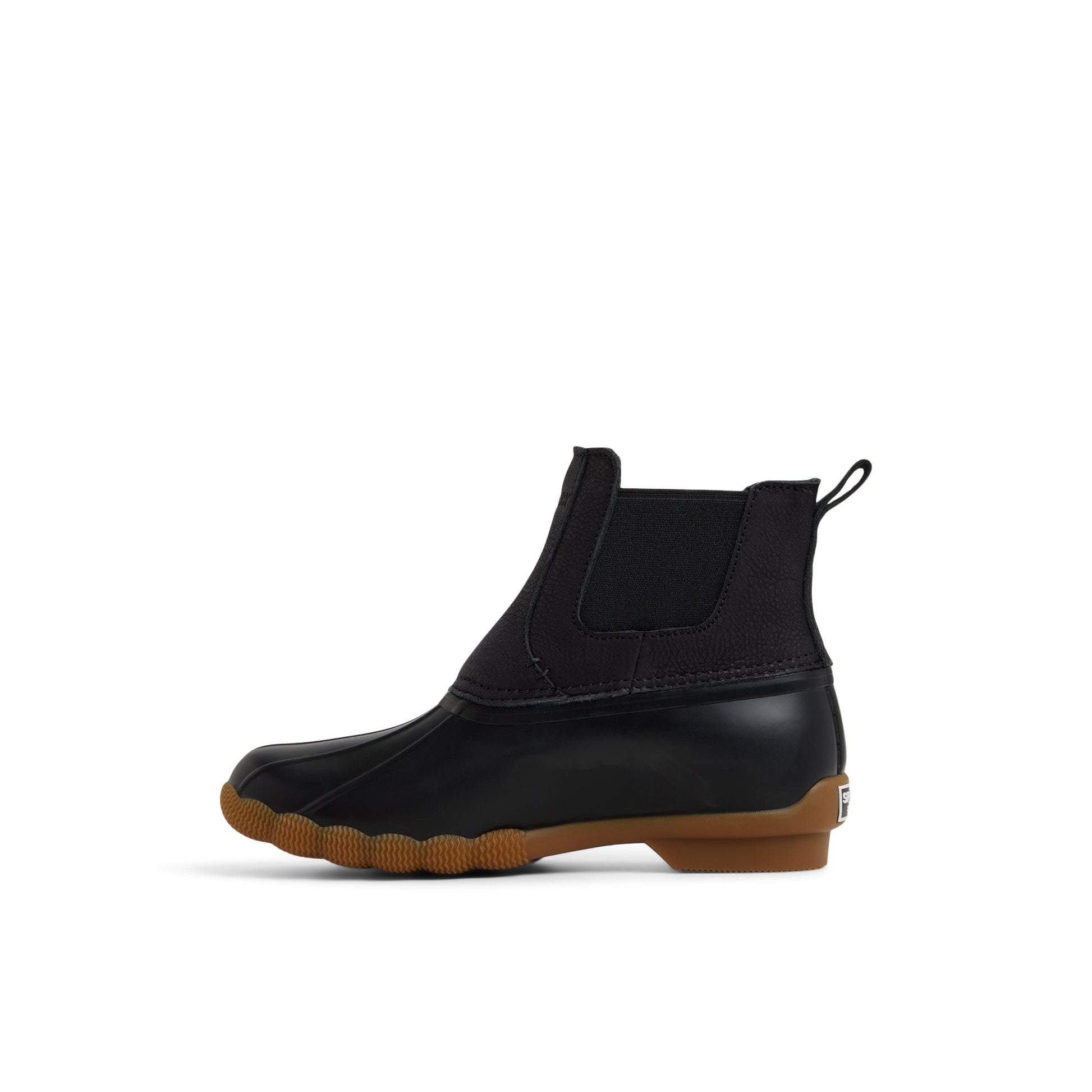 Three-quarter angle of Black Saltwater™™ Duck Chelsea Boot Duck Boots's back side