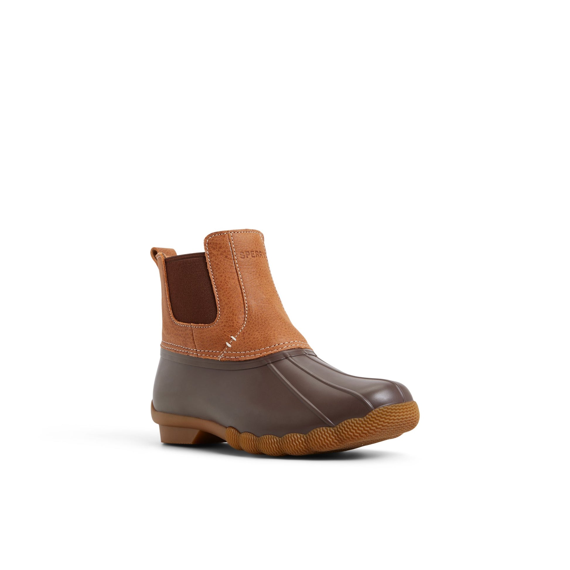 Side view of Dark brown Saltwater™ Duck Chelsea Boot Duck Boots