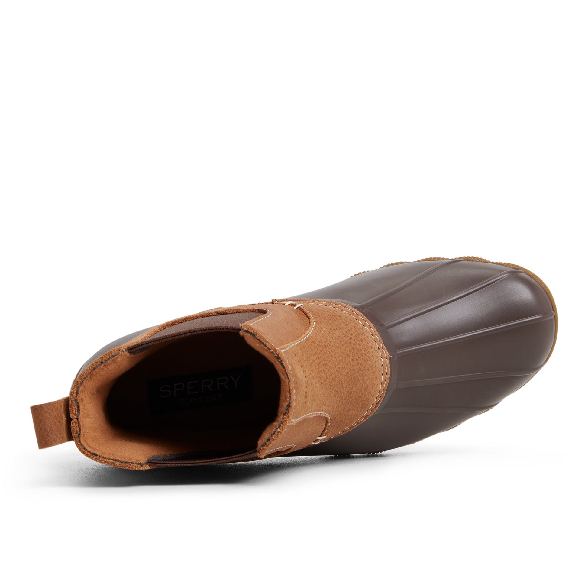 Top-down view of the Dark brown Saltwater™ Duck Chelsea Boot Duck Boots