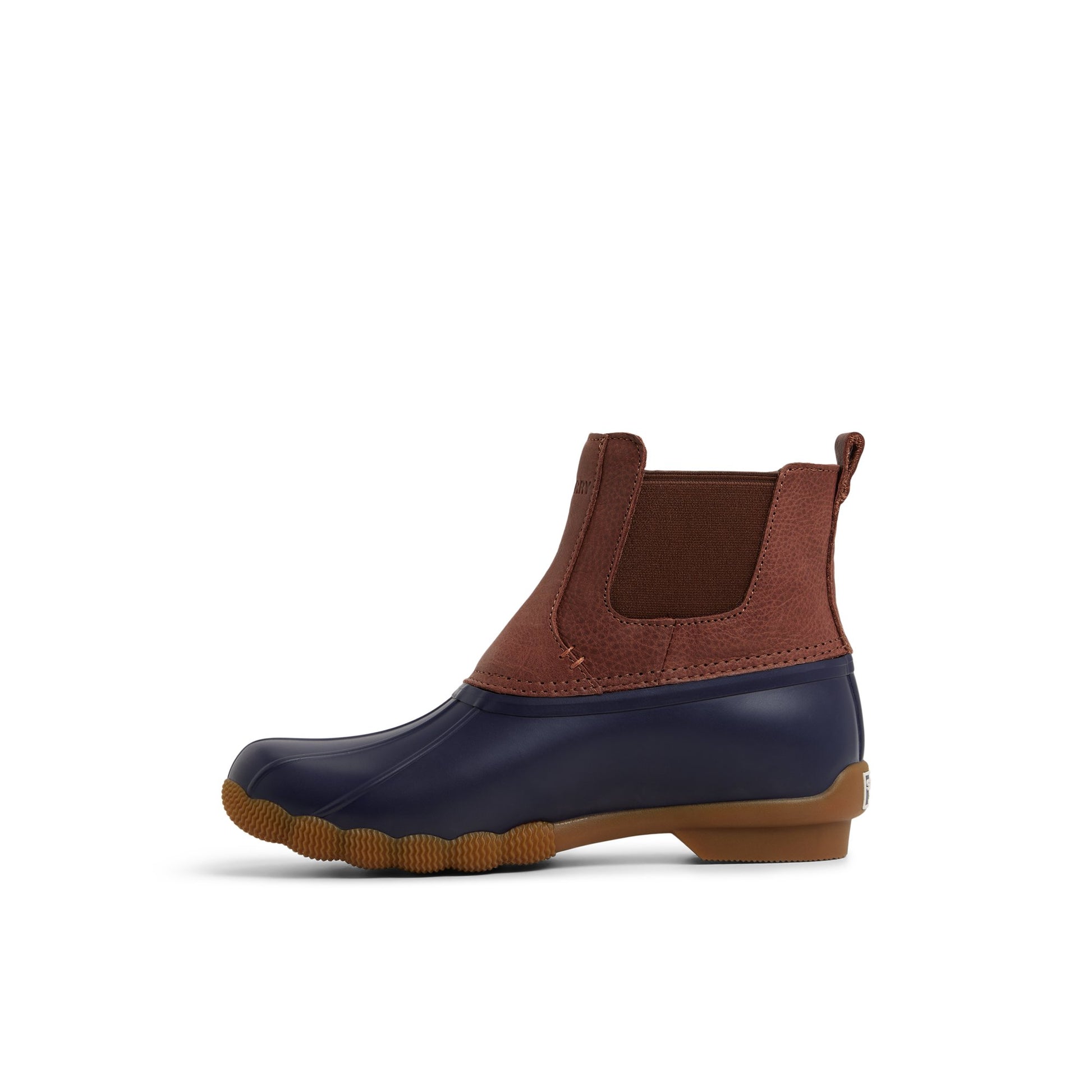 Three-quarter angle of Brown Saltwater™™ Duck Chelsea Boot Duck Boots's back side