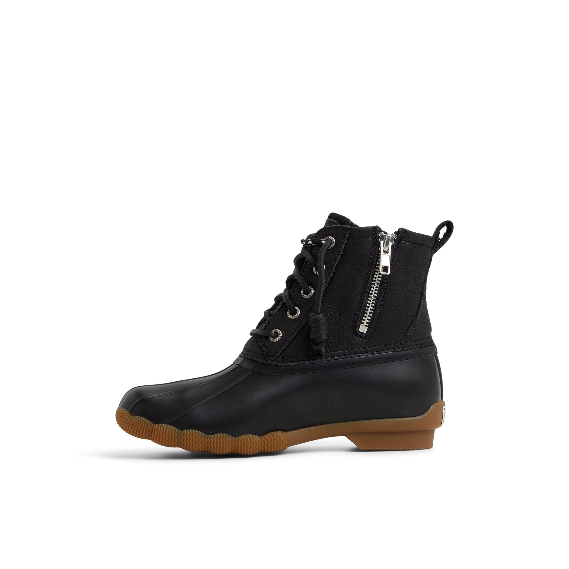 Three-quarter angle of Black Saltwater™™ Duck Lug Boot Duck Boots's back side