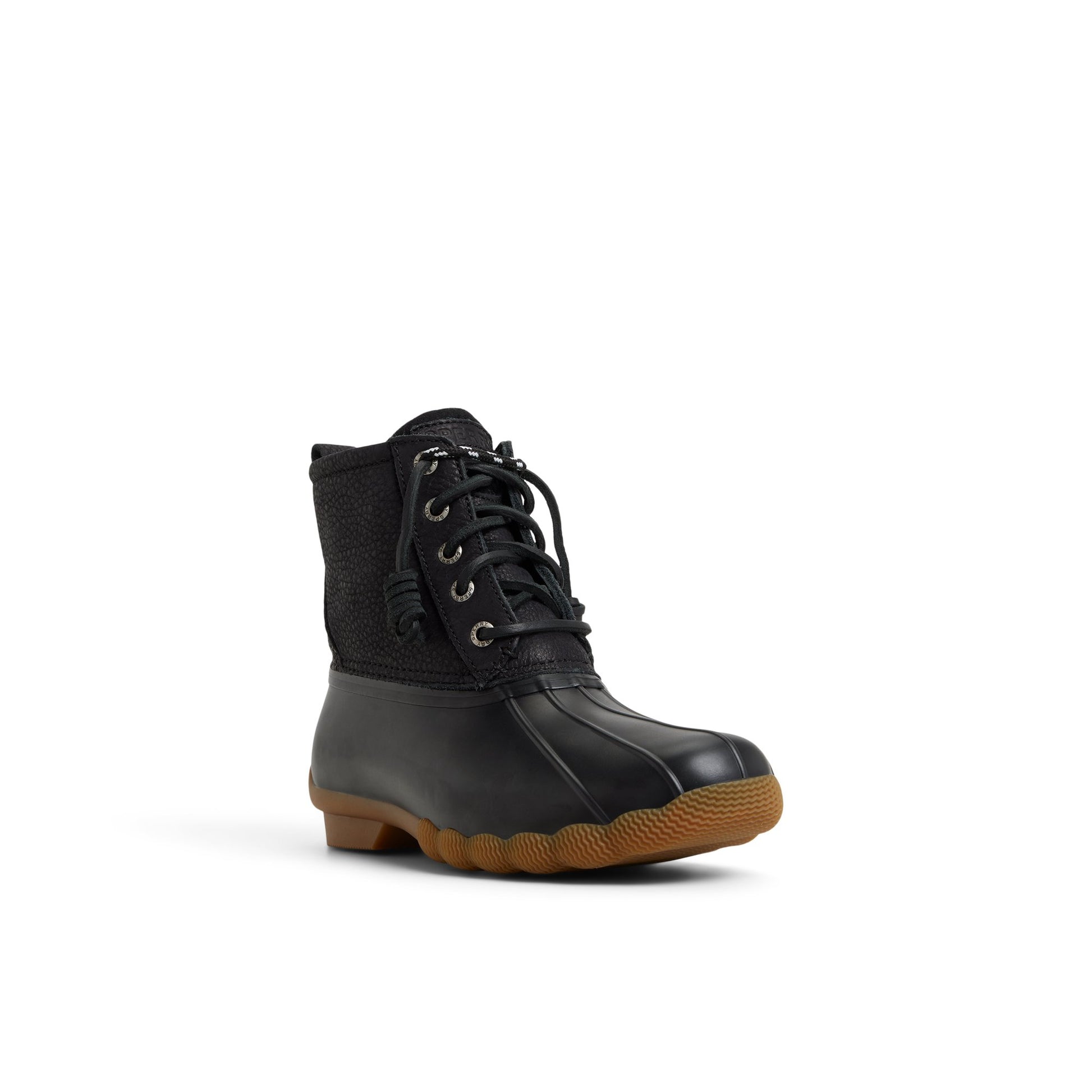 Side view of Black Saltwater™™ Duck Lug Boot Duck Boots