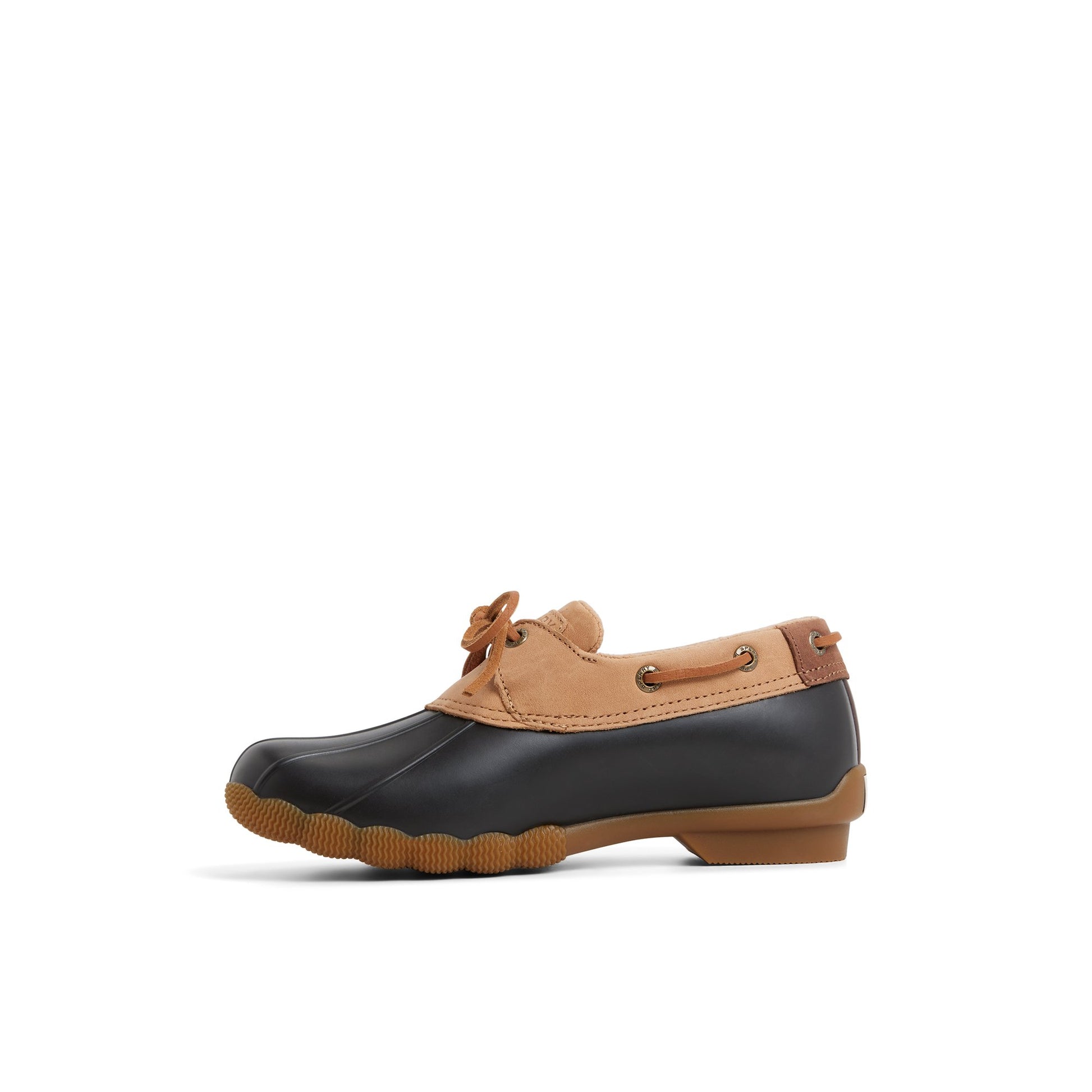 Three-quarter angle of Light brown Saltwater™ 1 Eye Duck Shoe Duck Boots's back side