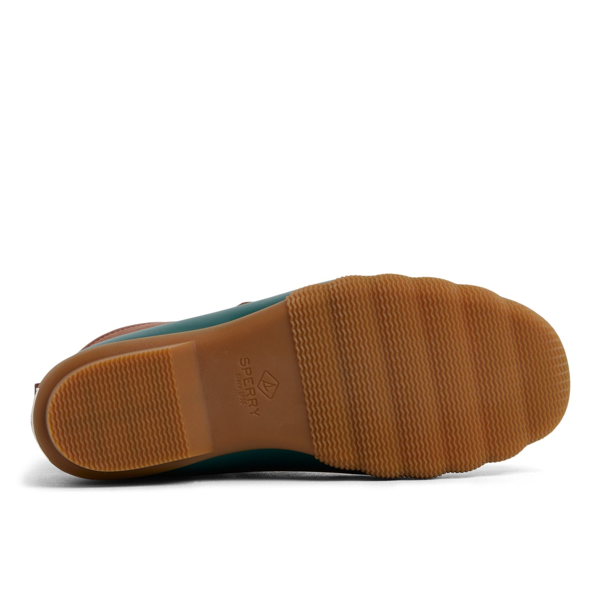 Close-up of the Pine green Saltwater™™ Duck Lug Boot Duck Boots