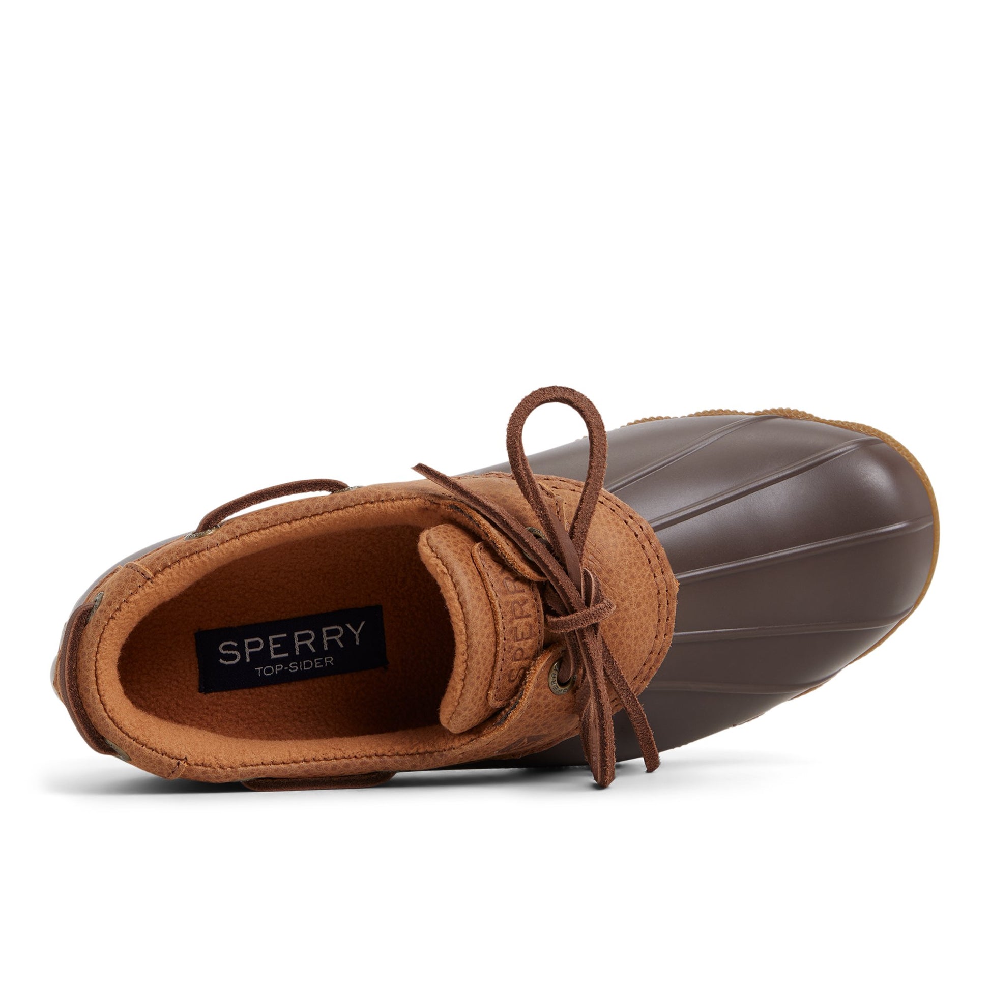 Top-down view of the Medium brown Saltwater™ 1 Eye Duck Shoe Duck Boots