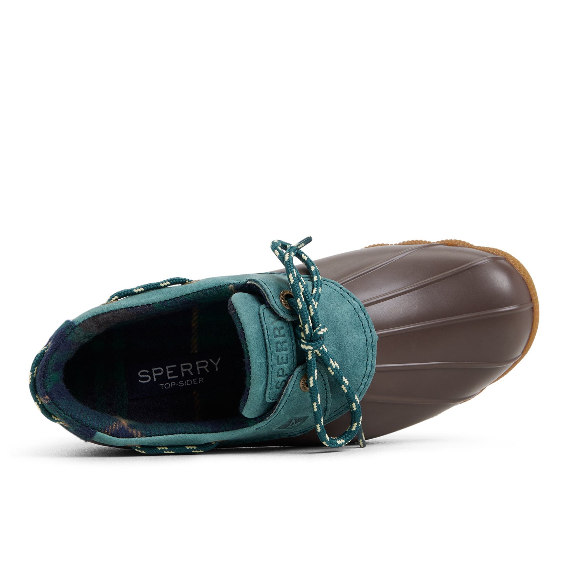 Top-down view of the Dark brown Saltwater™ 1 Eye Duck Shoe Duck Boots