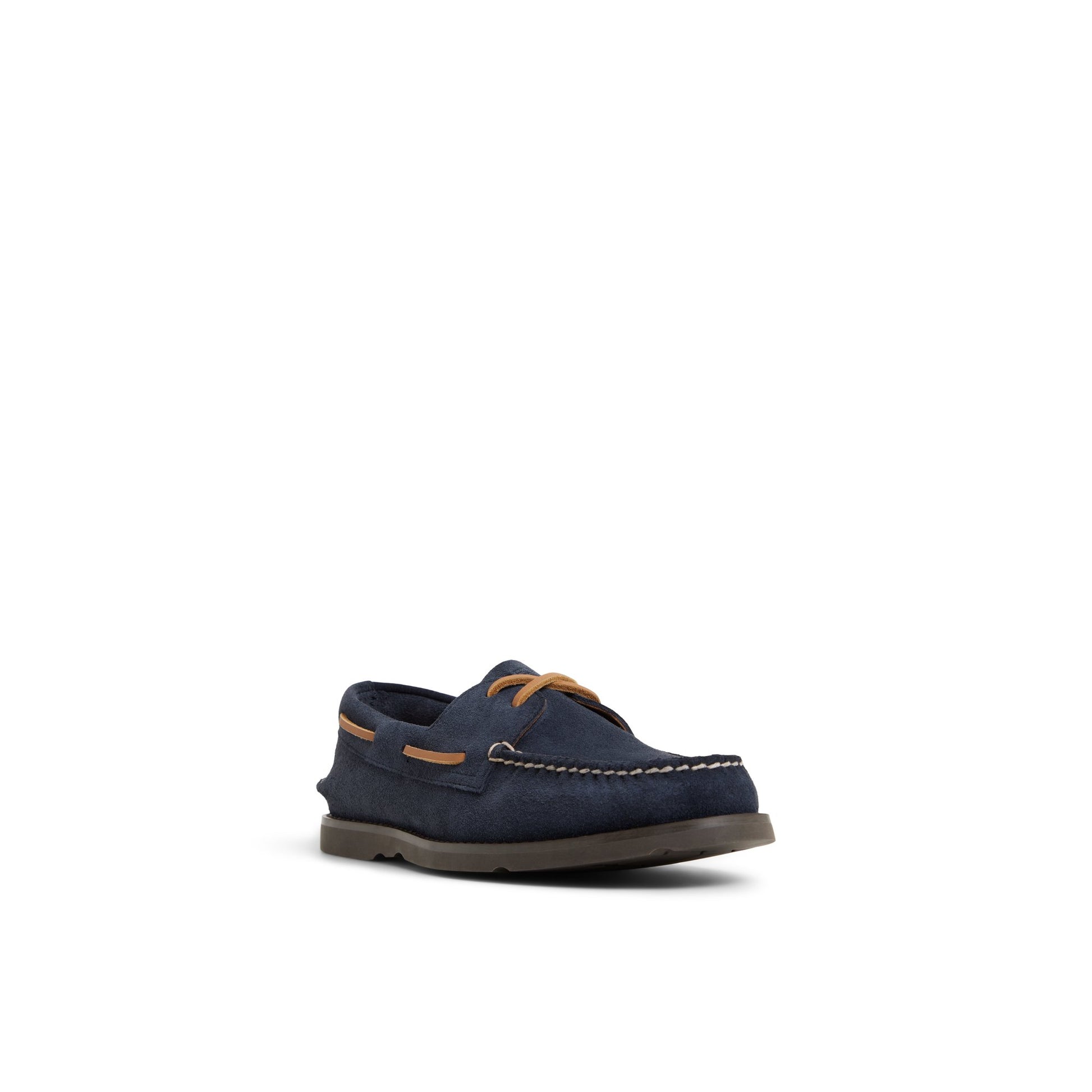 Side view of Dark Blue Authentic Original™ 2 Eye Ripple Boat Shoe Boat Shoes