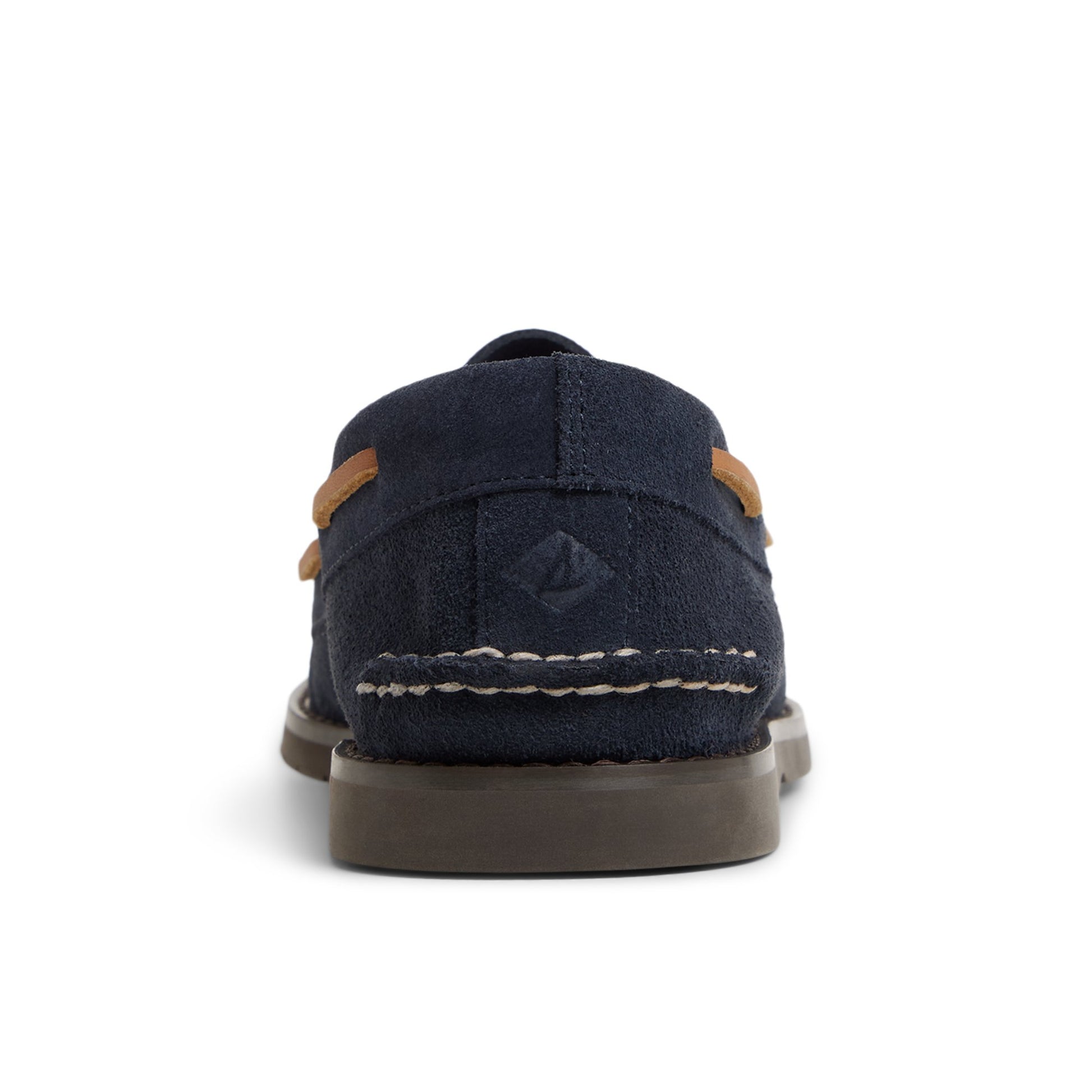 Three-quarter angle of Dark Blue Authentic Original™ 2 Eye Ripple Boat Shoe Boat Shoes's front side