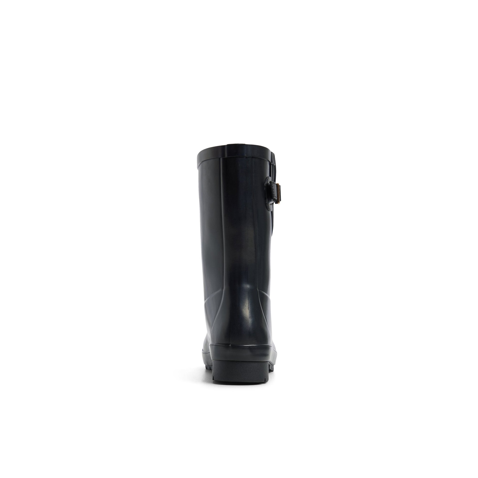 Three-quarter angle of Black Drizzle Mid Calf Rain Boot Rain Boots's front side
