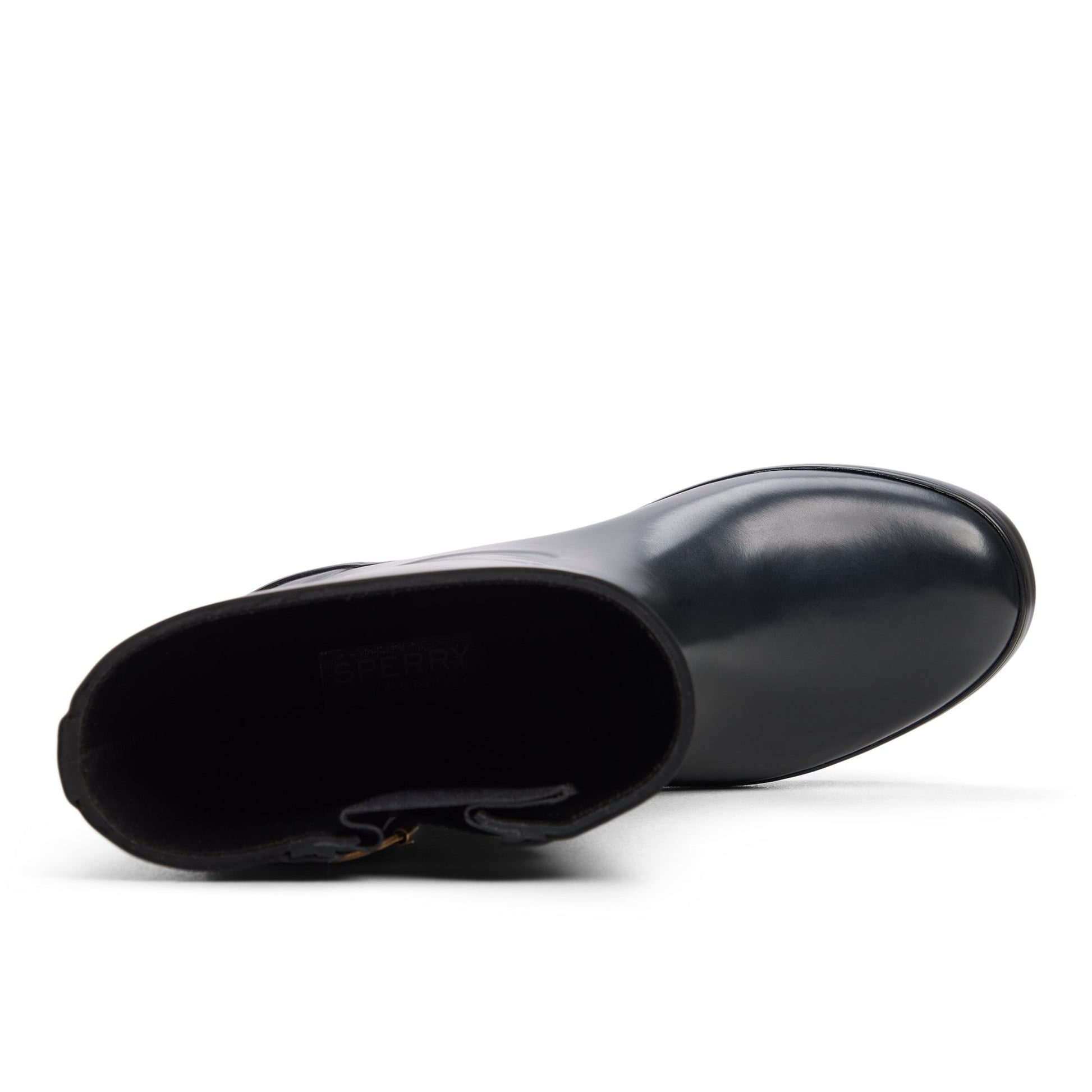 Top-down view of the Black Drizzle Mid Calf Rain Boot Rain Boots