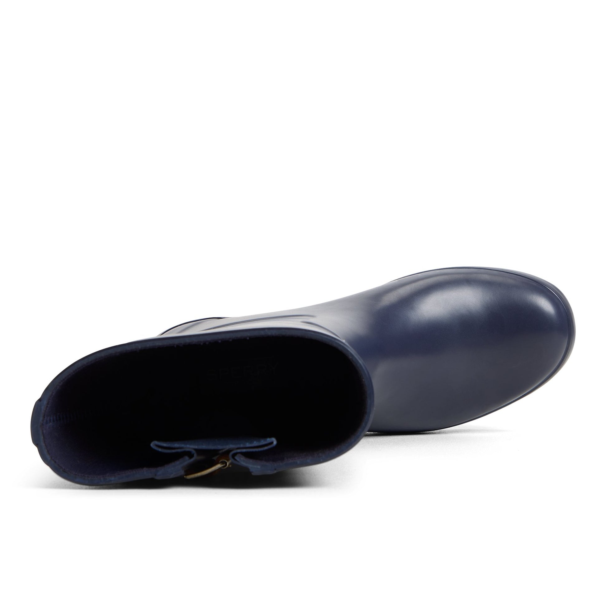 Top-down view of the Navy Drizzle Mid Calf Rain Boot Duck Boots