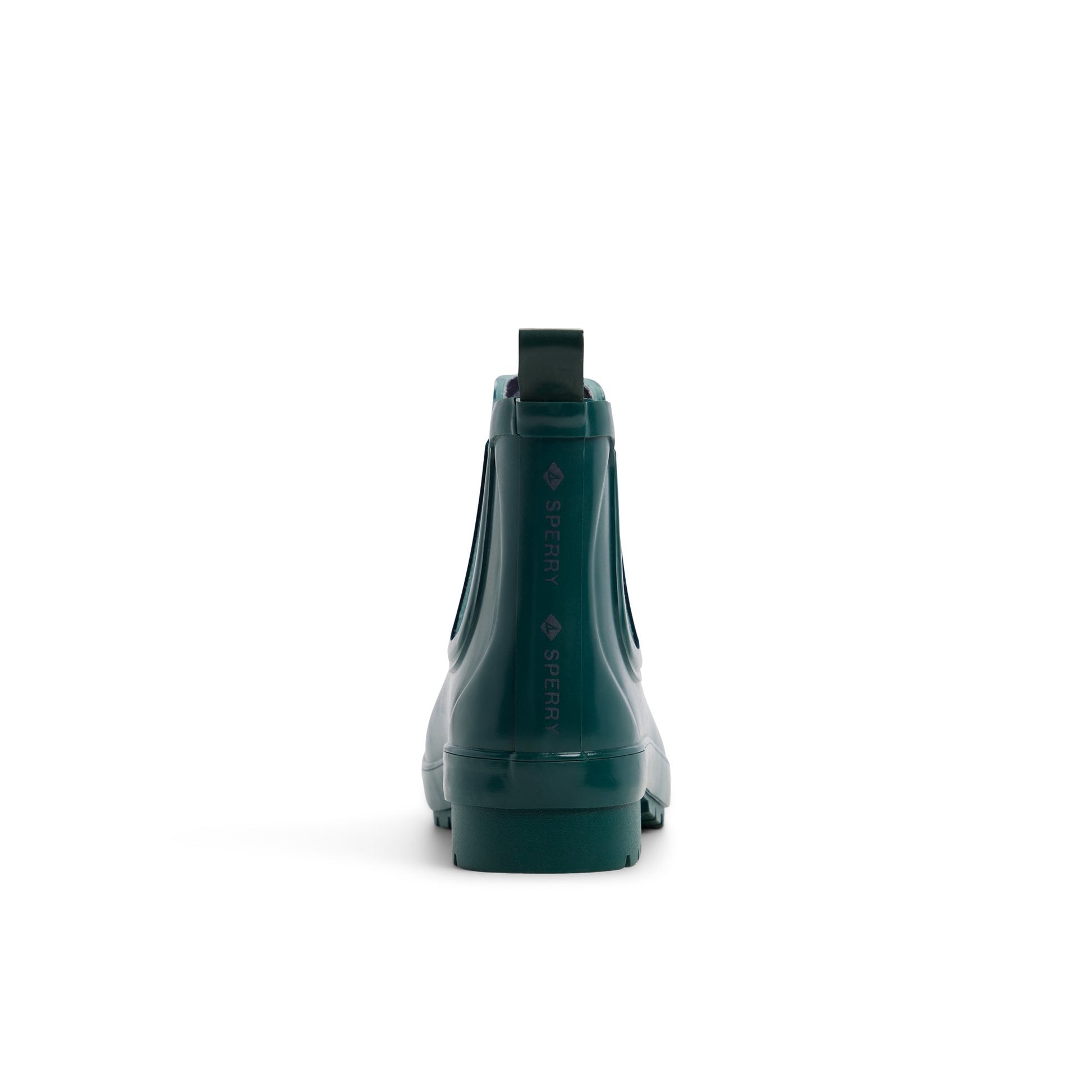 Three-quarter angle of Pine green Drizzle Chelsea Rain Boot Chelsea Rain Boot's front side