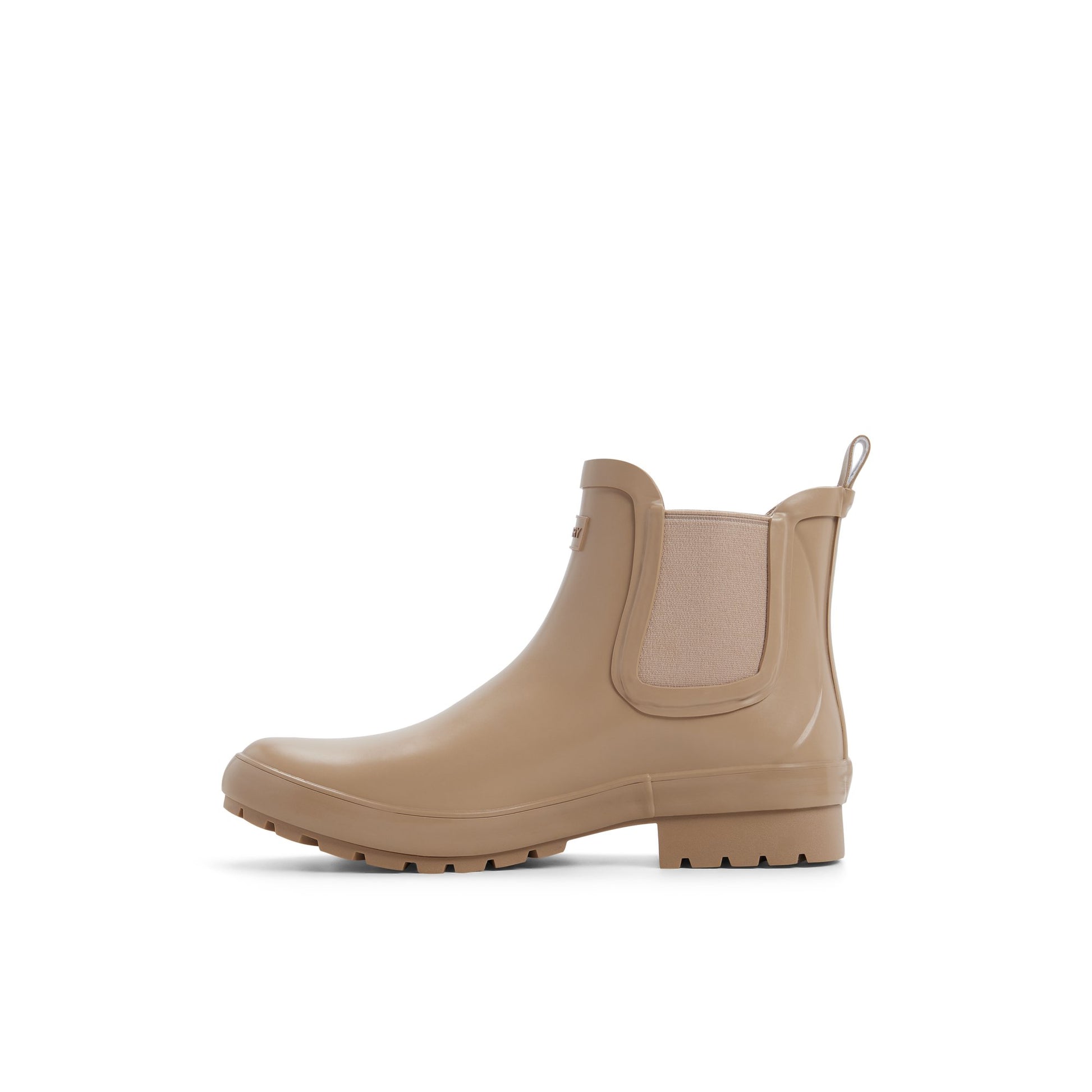 Three-quarter angle of Taupe Drizzle Chelsea Rain Boot Chelsea Rain Boot's back side