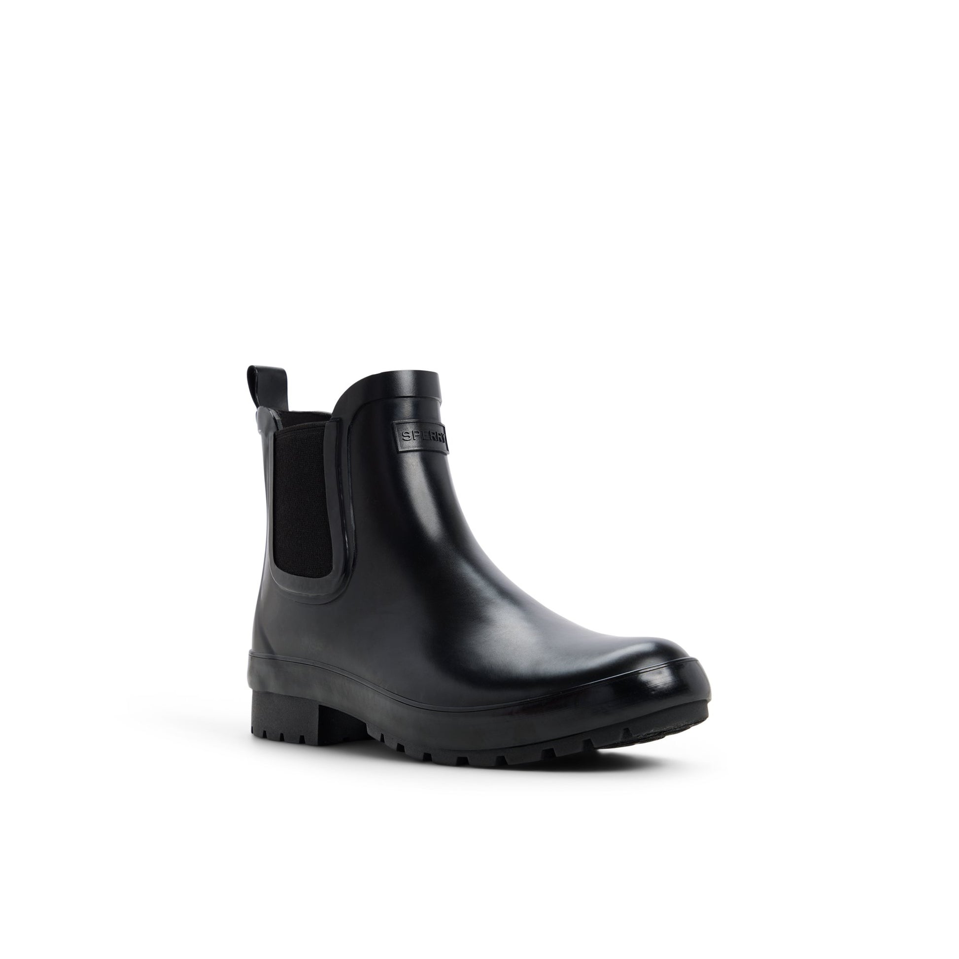 Side view of Black Drizzle Chelsea Rain Boot Chelsea Rain Boot