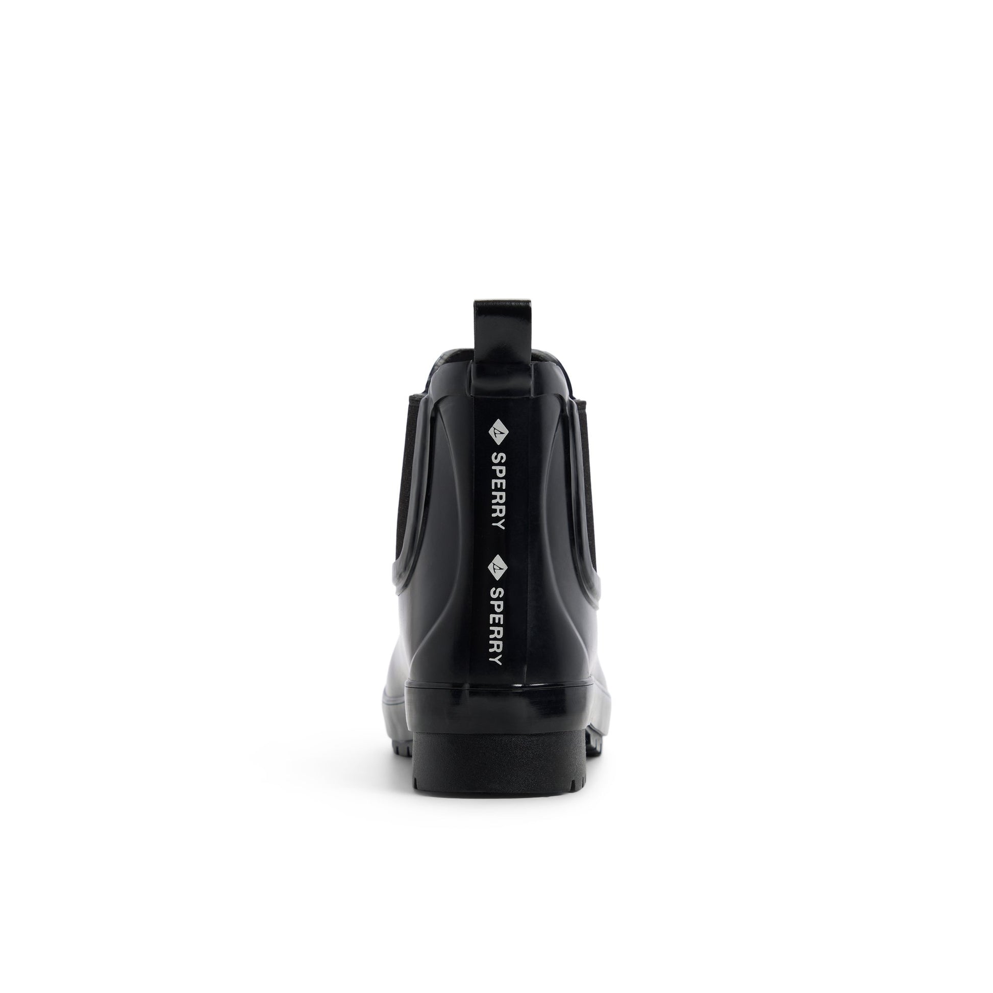 Three-quarter angle of Black Drizzle Chelsea Rain Boot Chelsea Rain Boot's front side