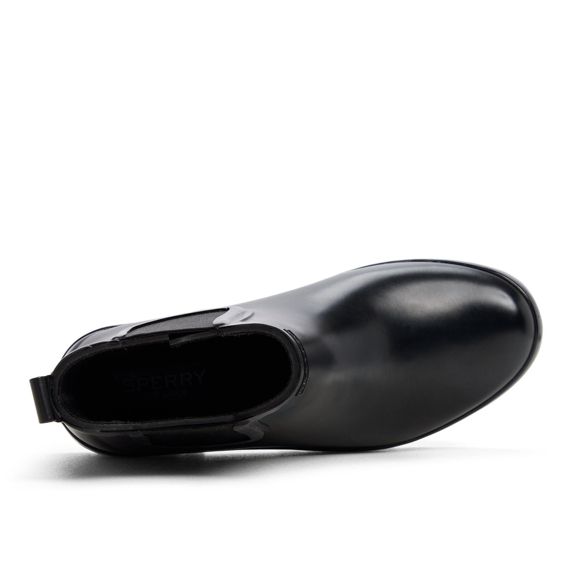 Top-down view of the Black Drizzle Chelsea Rain Boot Chelsea Rain Boot