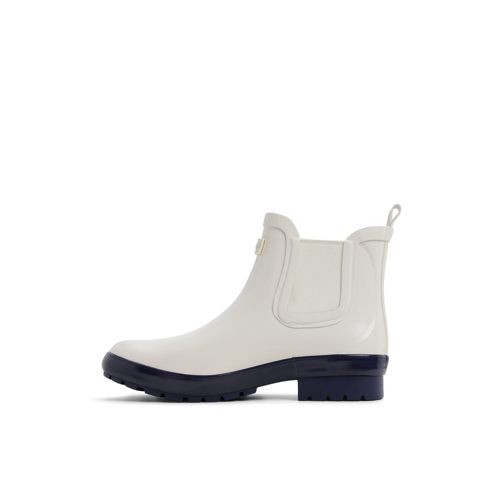 Three-quarter angle of Cream Drizzle Chelsea Rain Boot Chelsea Rain Boot's back side