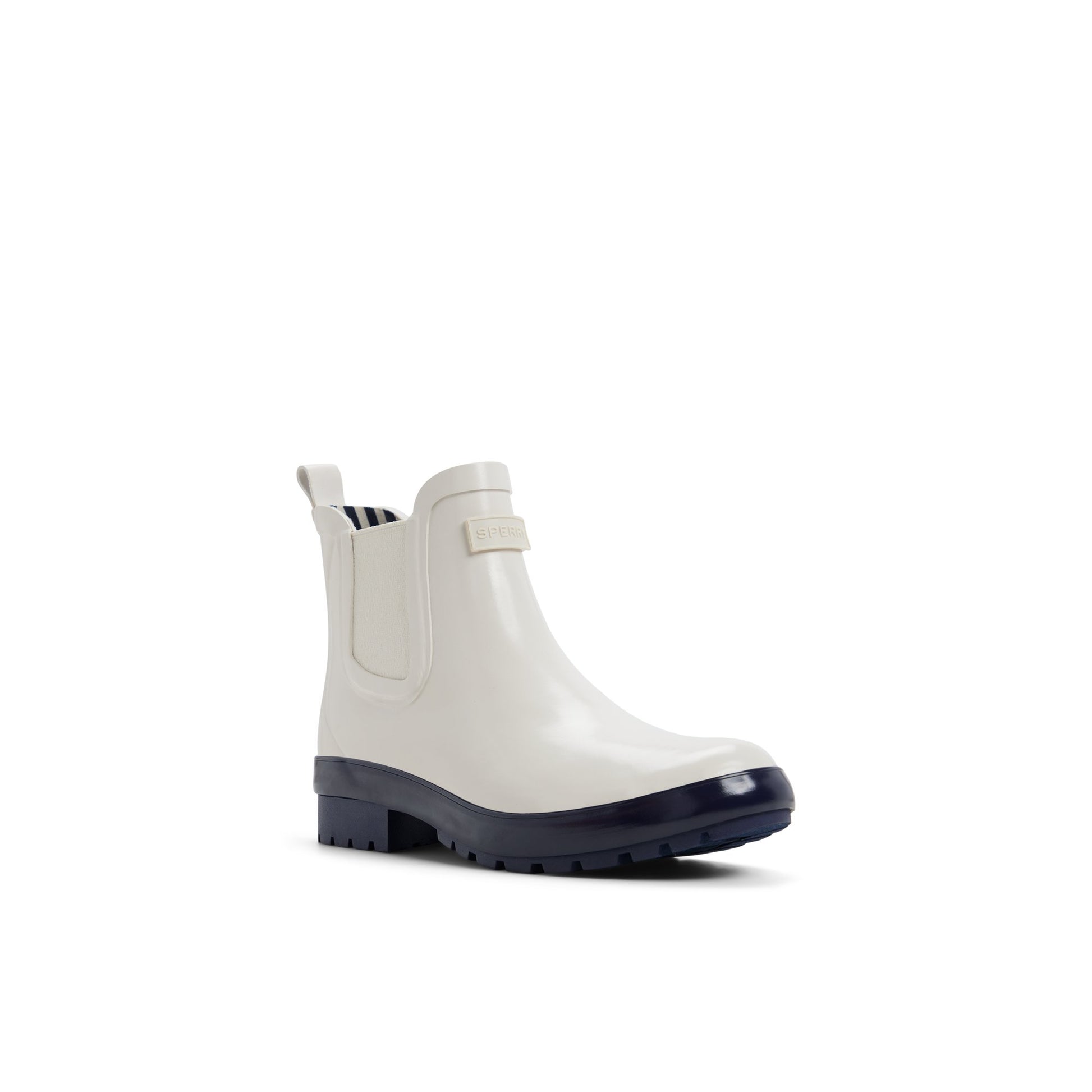 Side view of Cream Drizzle Chelsea Rain Boot Chelsea Rain Boot