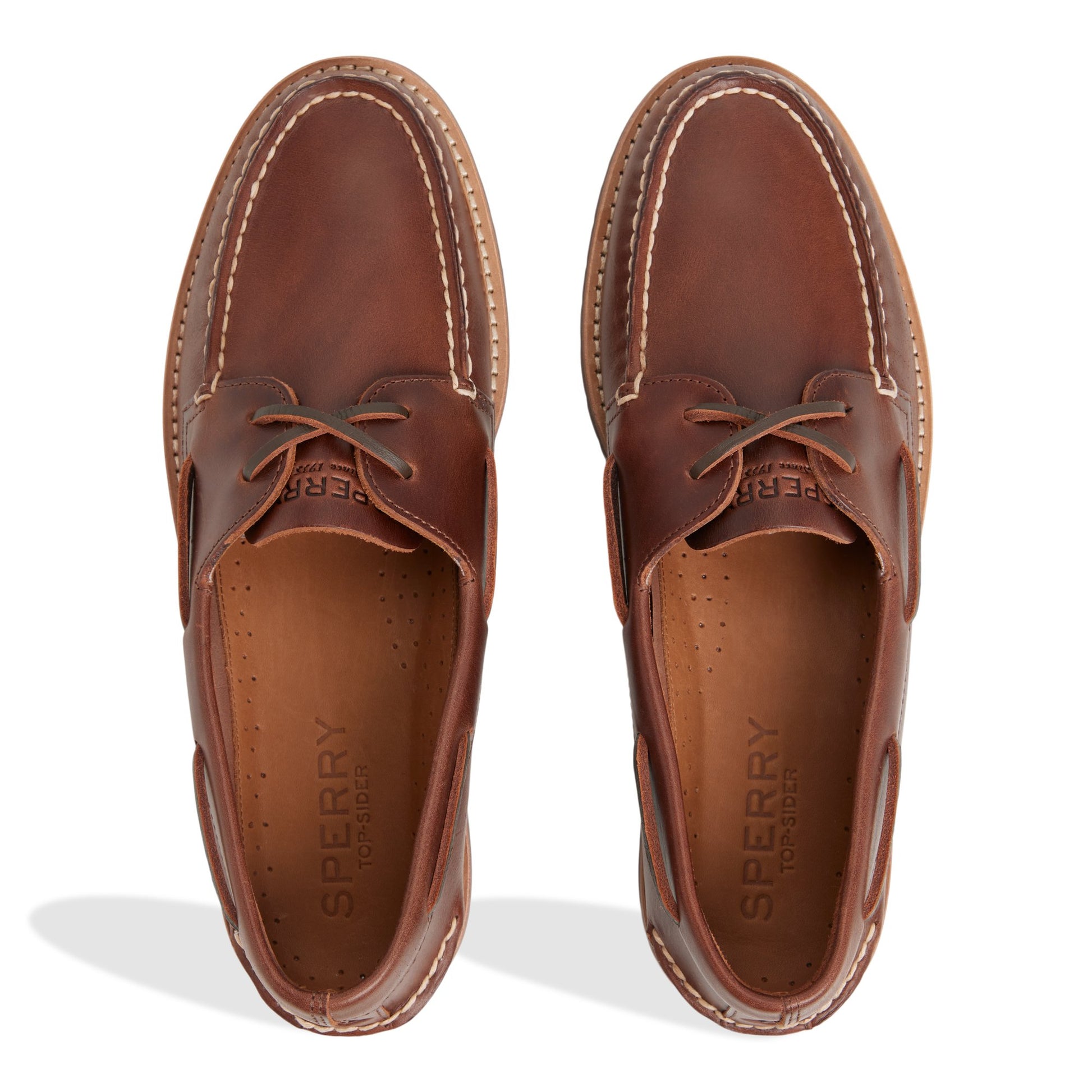 Top-down view of the Other Brown Authentic Original™ 2 Eye Ripple Boat Shoe Boat Shoes