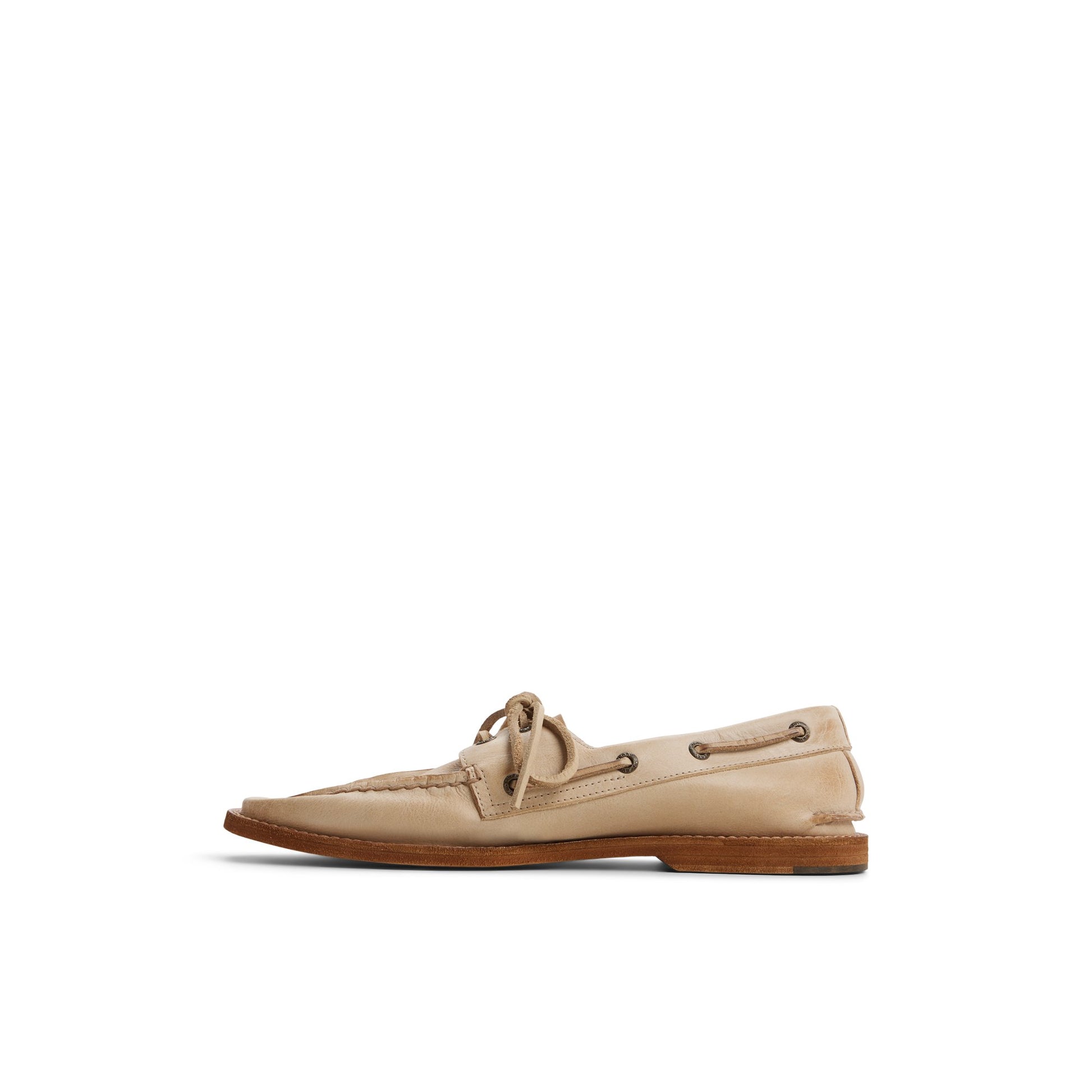 Three-quarter angle of Taupe Sperry x Colbo Authentic Original™ Boat Shoe Boat Shoe's back side