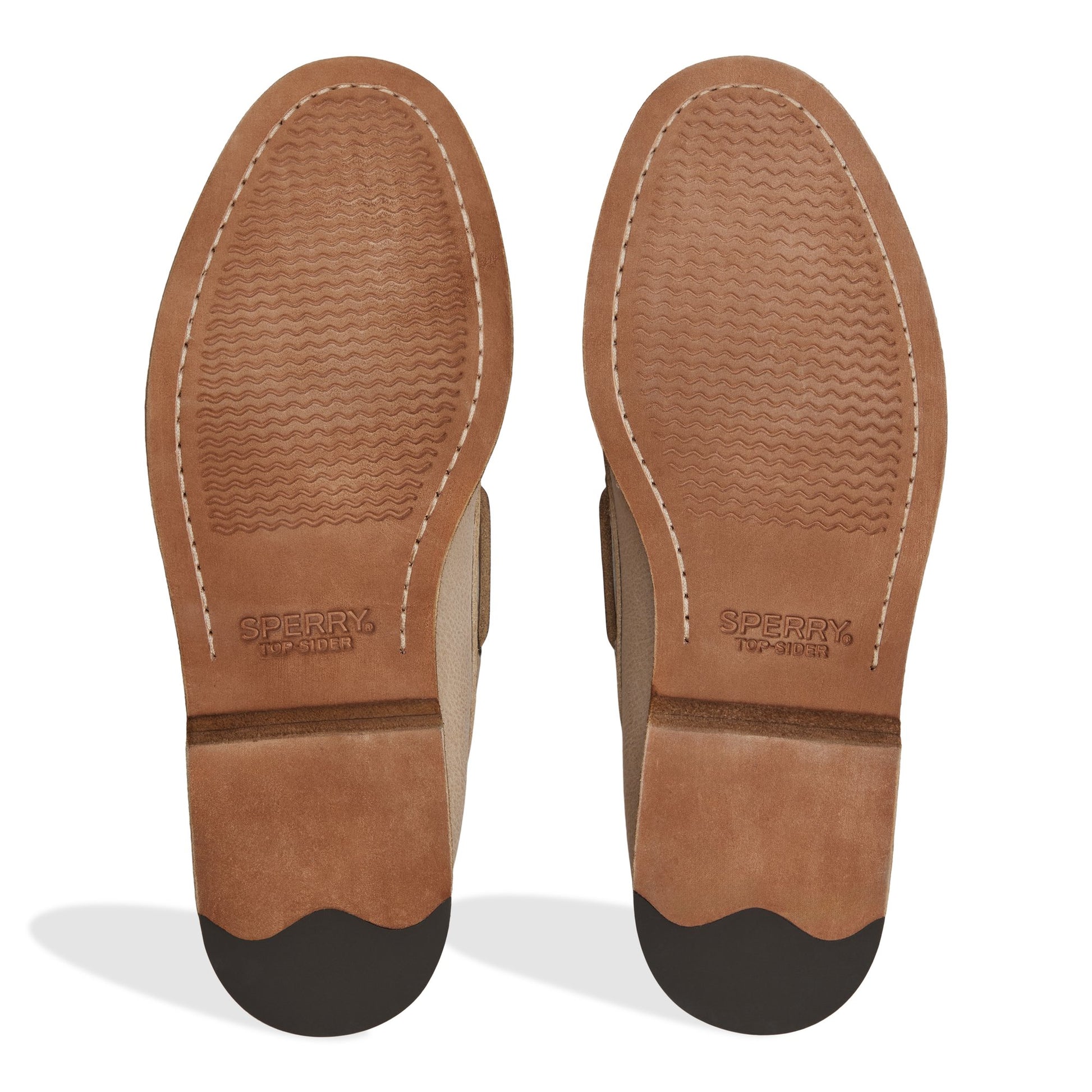 Close-up of the Taupe Sperry x Colbo Authentic Original™ Boat Shoe Boat Shoe